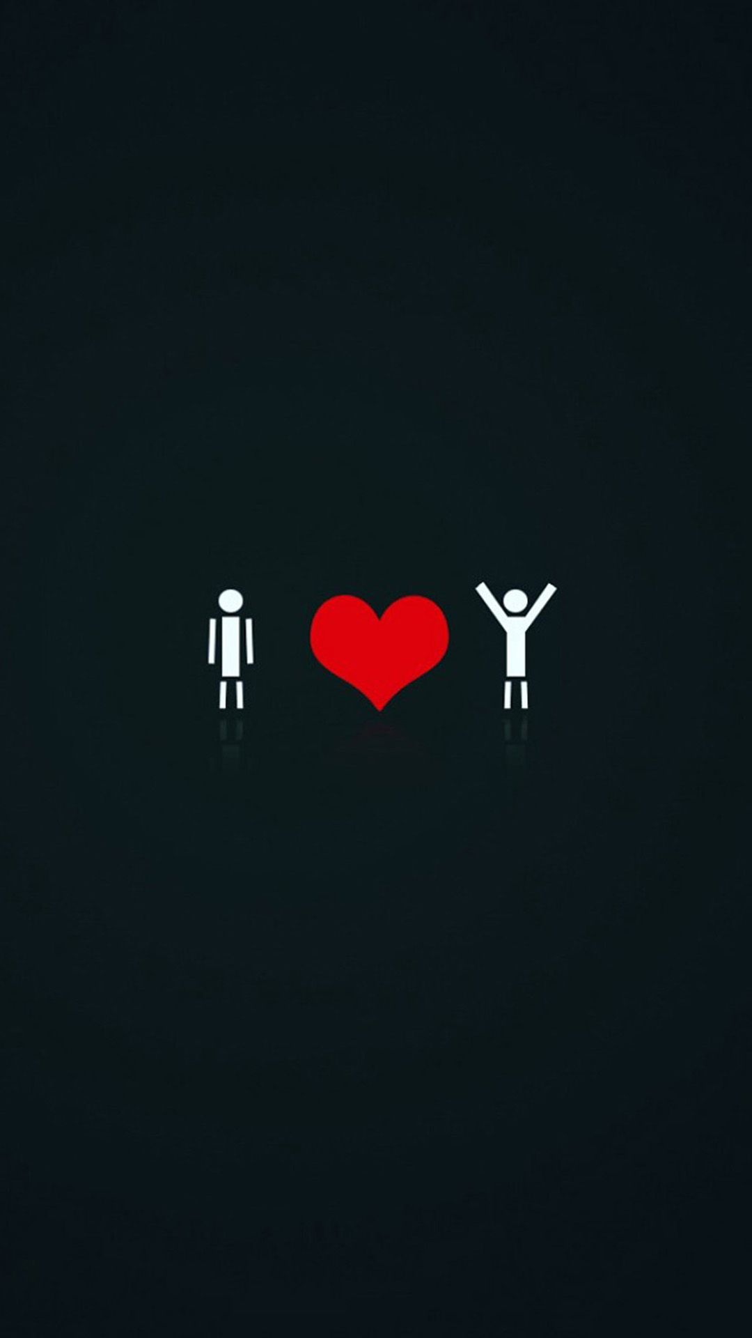 Figure stilizzate con cuore rosso, 1080x1920 Full HD Verticale, Smartphone