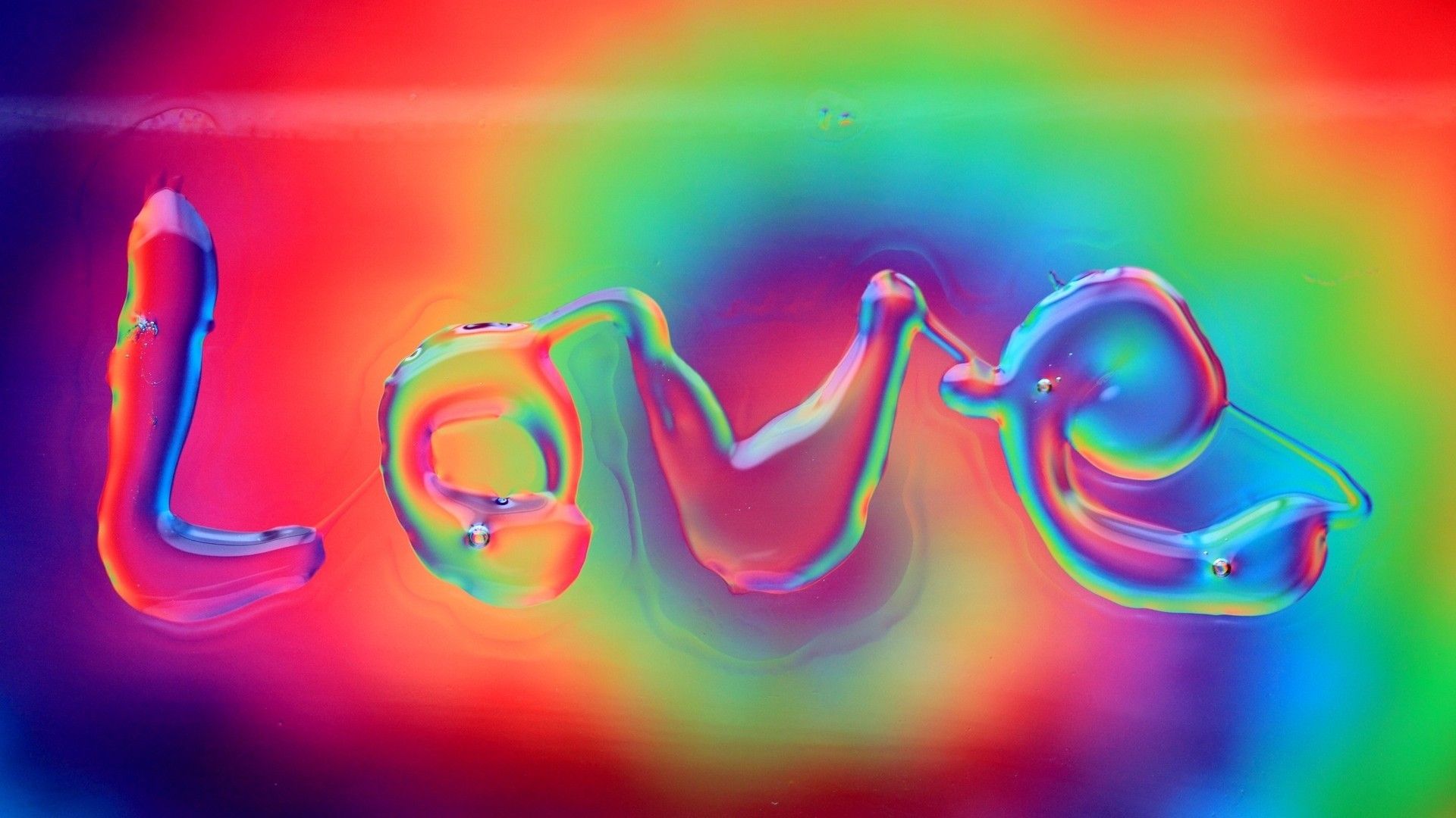 Scritta Love arcobaleno neon, 1920x1080 Full HD, Laptop