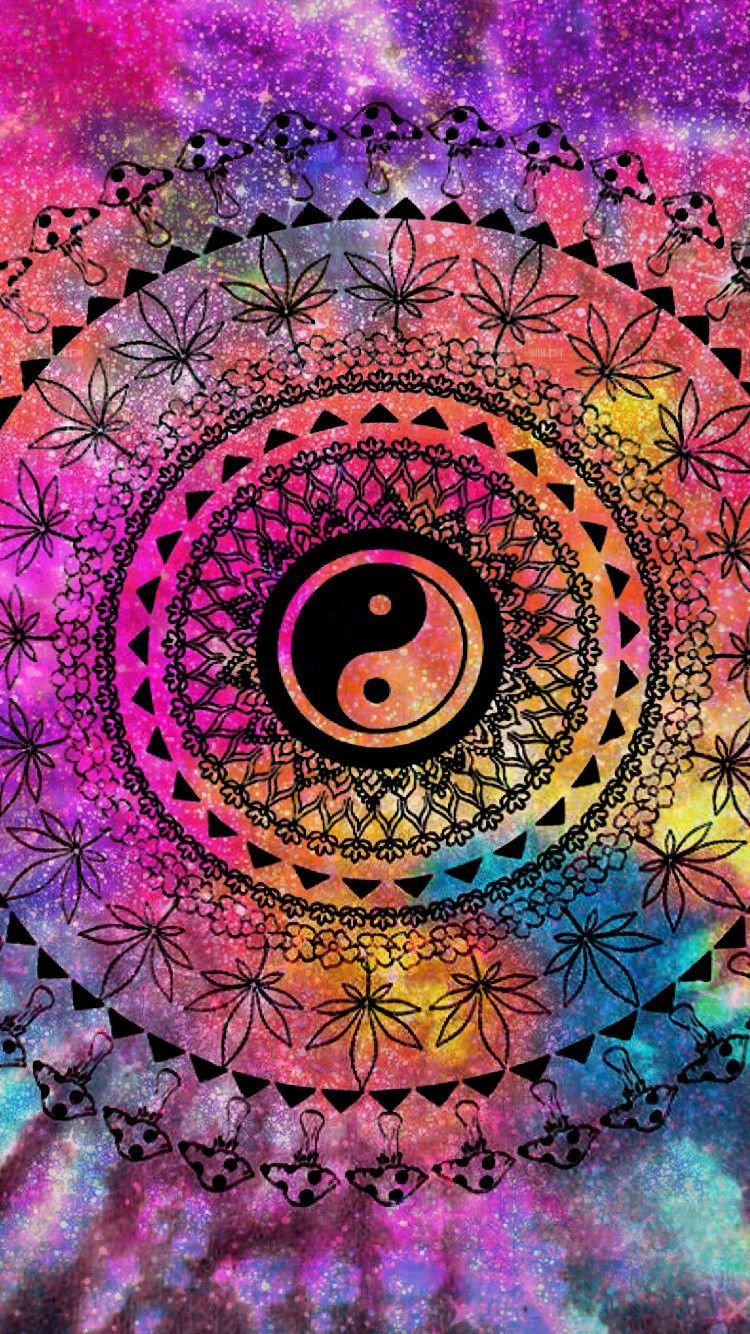 Mandala Yin Yang tie dye, 750x1334 Full HD Verticale, iPhone