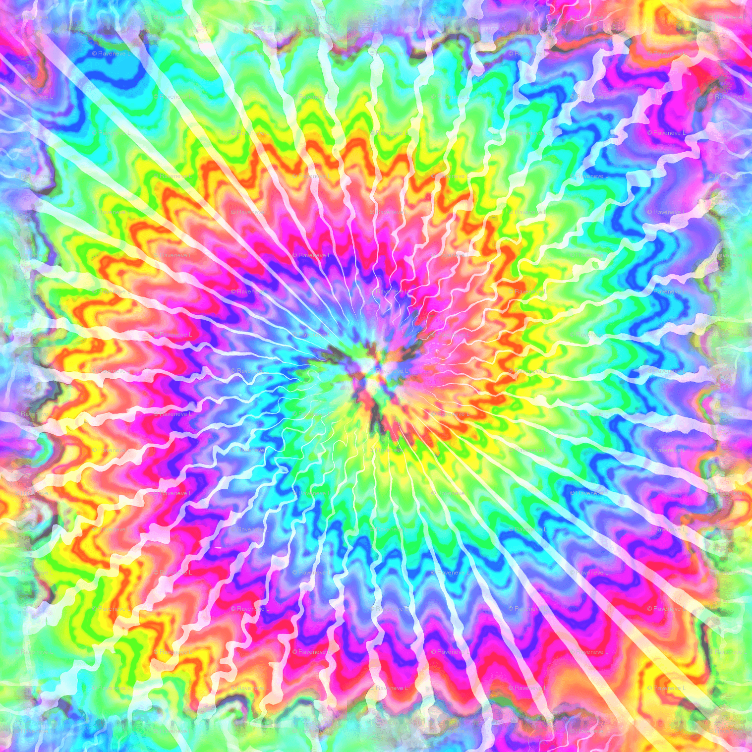 Spirale tie-dye arcobaleno neon, 1517x1517 720p, PC