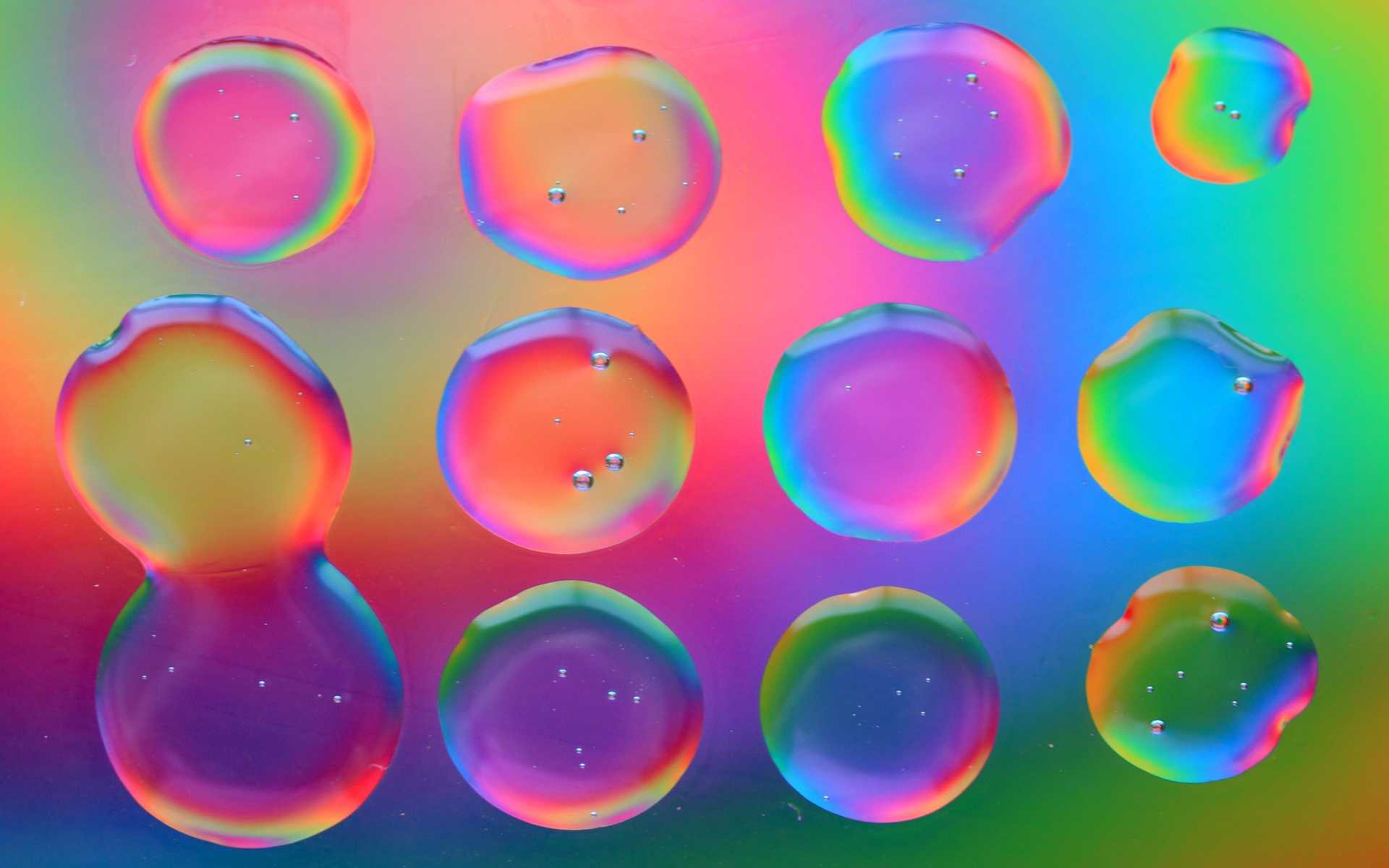 Bolle iridescenti su sfondo neon, 1920x1200 Full HD+, PC