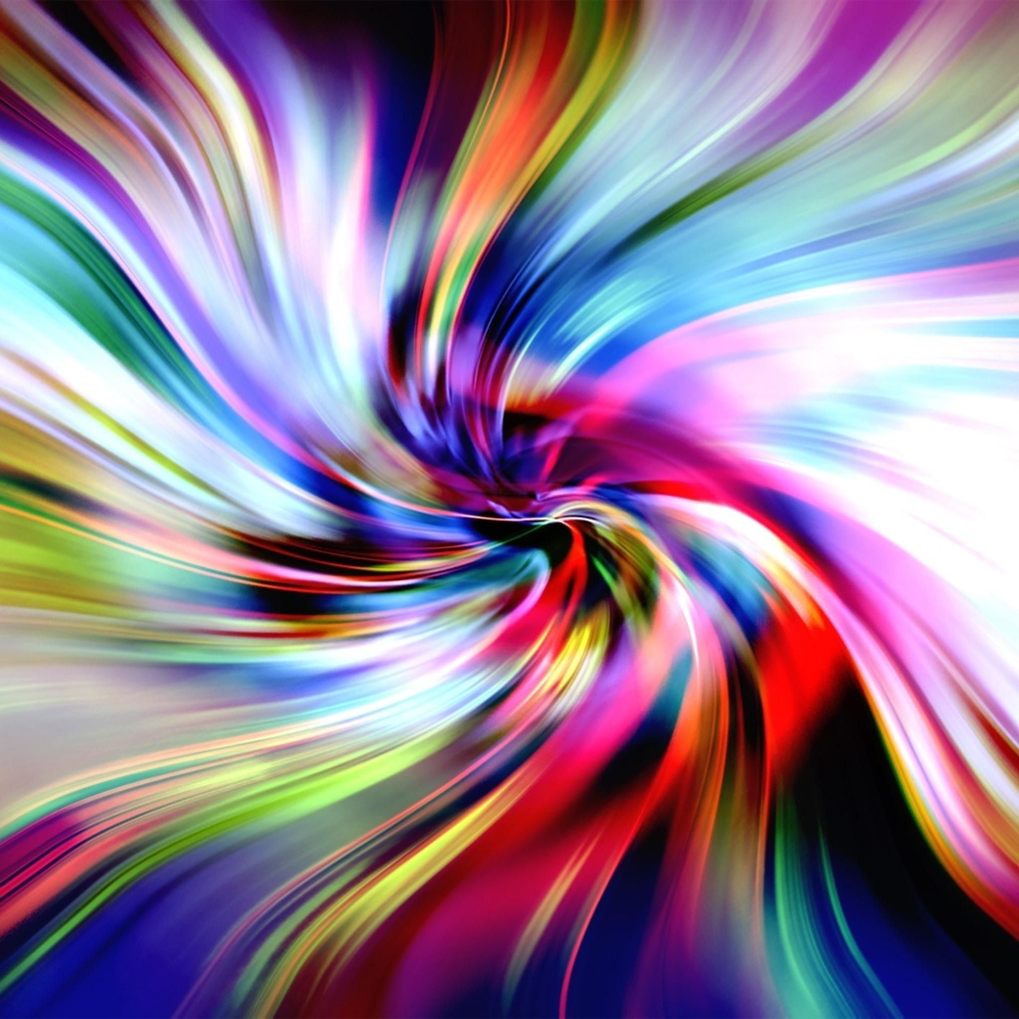 Vortice astratto multicolore neon, 2048x2048 2K, Desktop