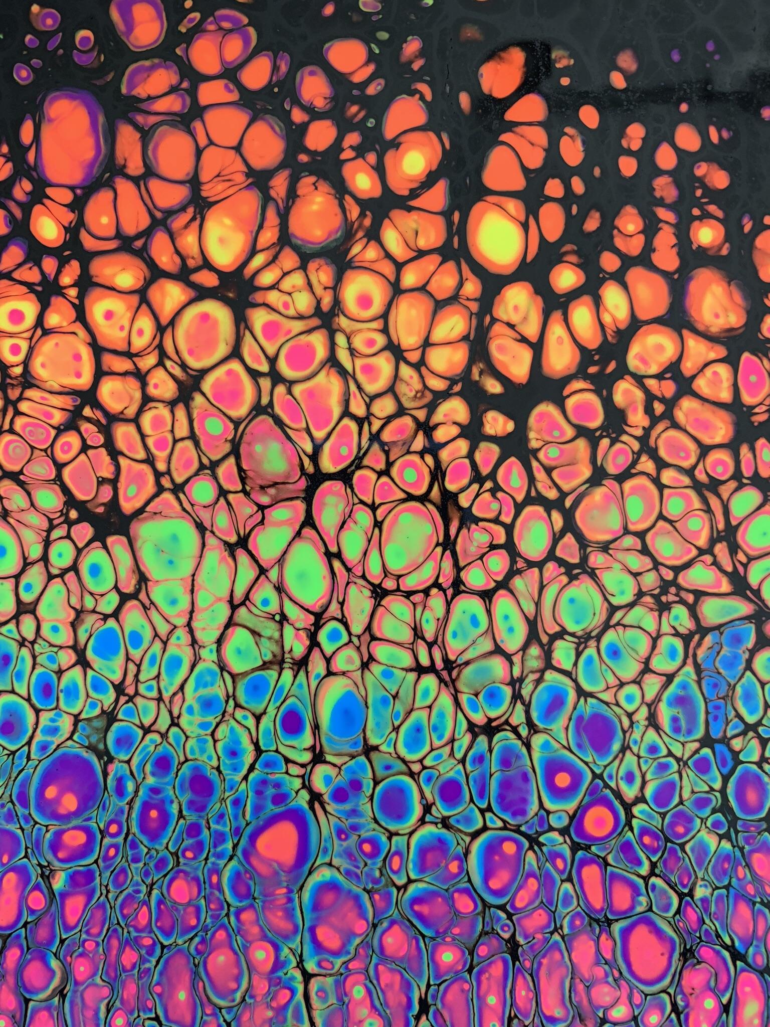 Macchie neon multicolori astratte, 1536x2048 Verticale, Telefono