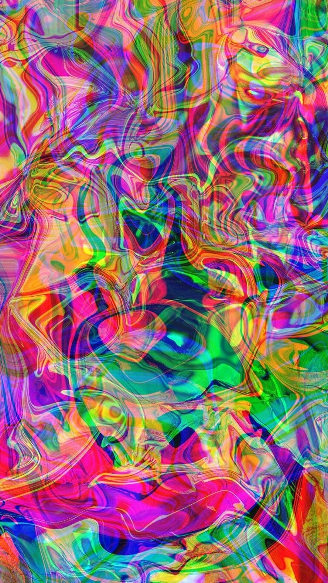 Sfondo tie-dye neon astratto, 1080x1920 Verticale, Telefono