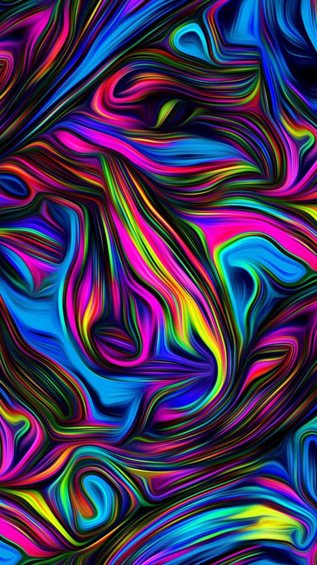Vortice colori neon astratto, 1080x1920 Full HD Verticale, iPhone
