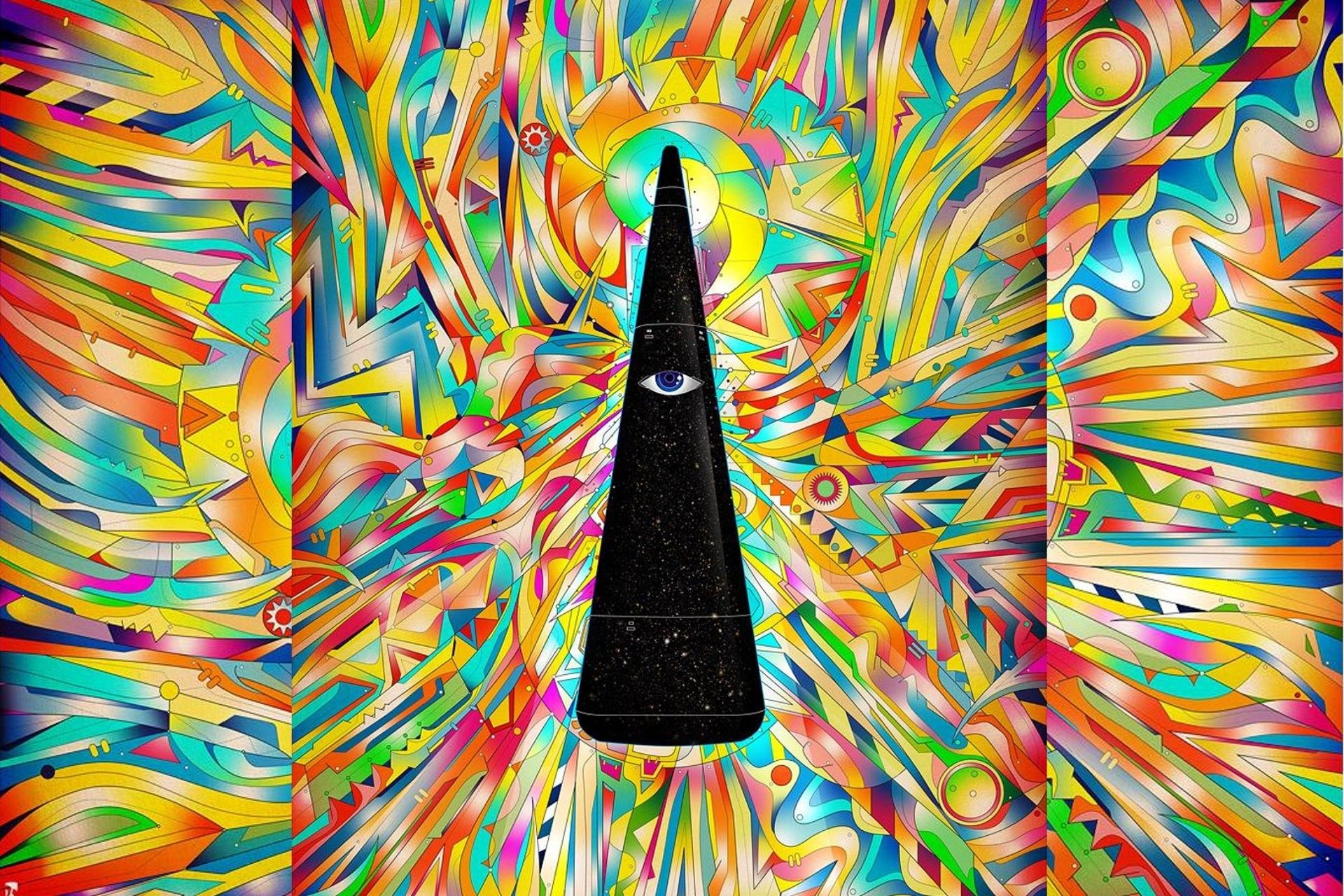 Piramide occhio psichedelico colorato, 1920x1280 Full HD+, PC