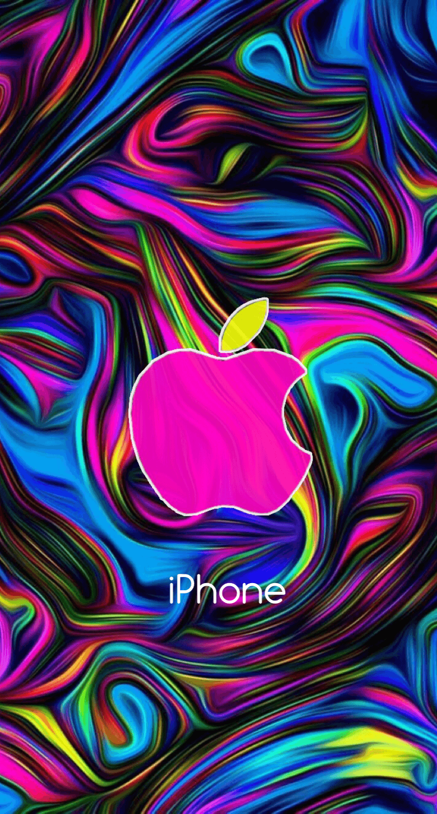Logo Apple rosa vortice colorato, Cupertino, 854x1590 Full HD Verticale, Smartphone