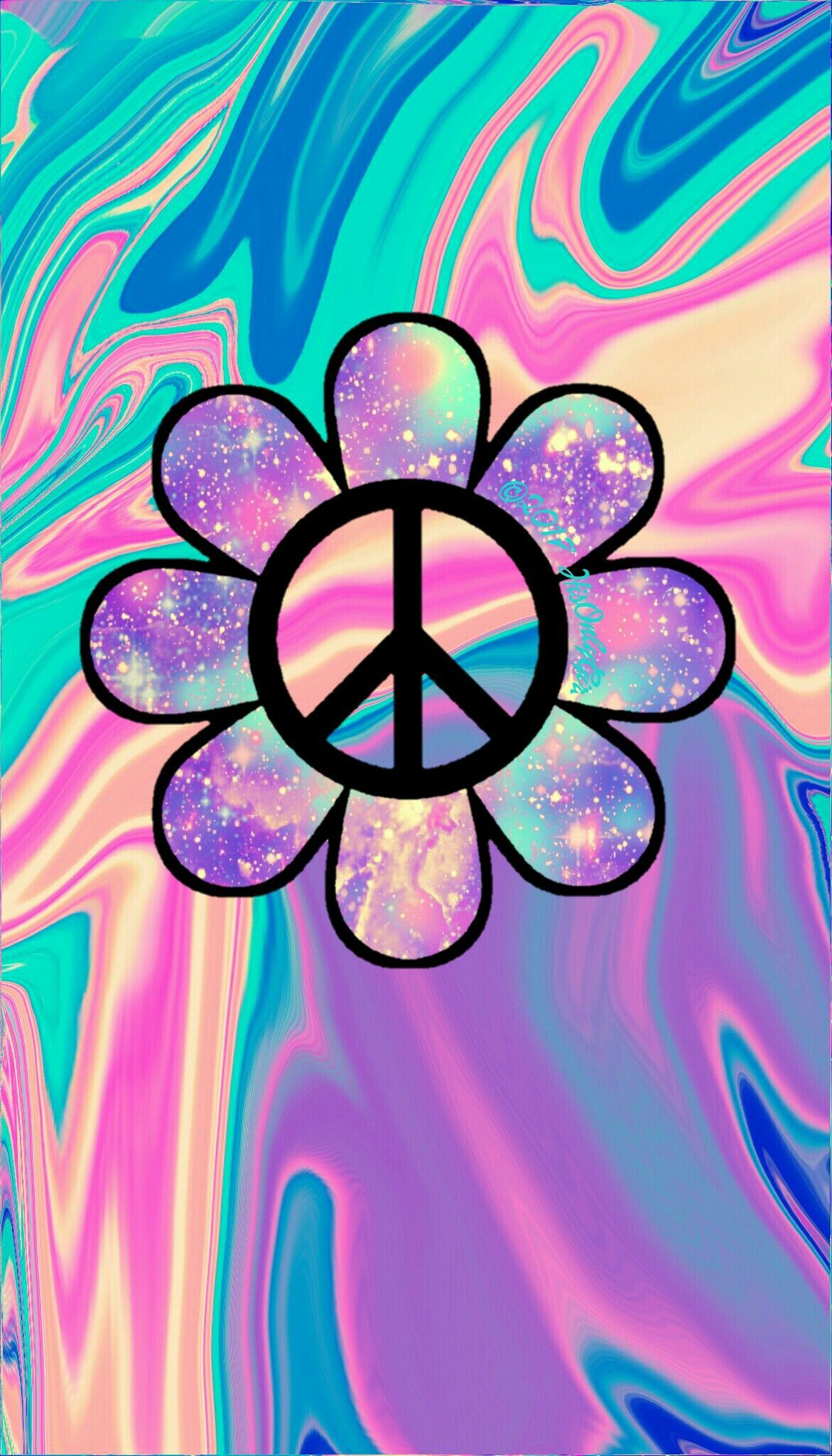 Fiore simbolo pace tie dye, 1171x2048 Full HD Verticale, iPhone