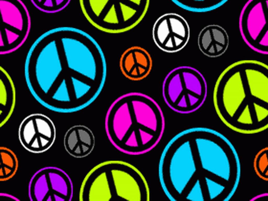 Simboli della pace colorati neon, 1024x768 HD, PC
