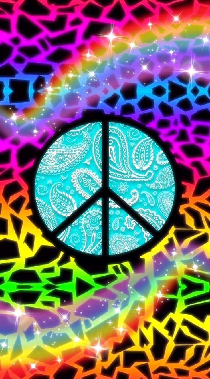 Simbolo pace tie dye colorato, 736x1326 Full HD Verticale, iPhone