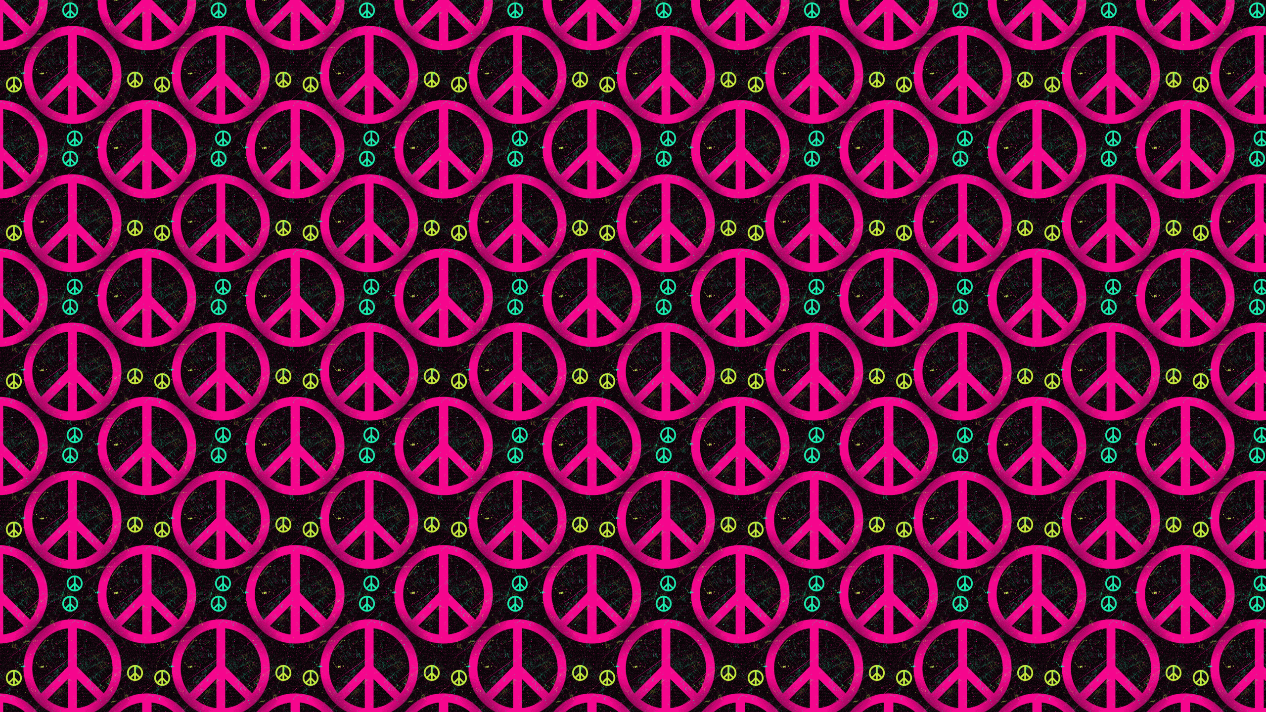 Simboli pace rosa neon, 2560x1440 2K, Desktop
