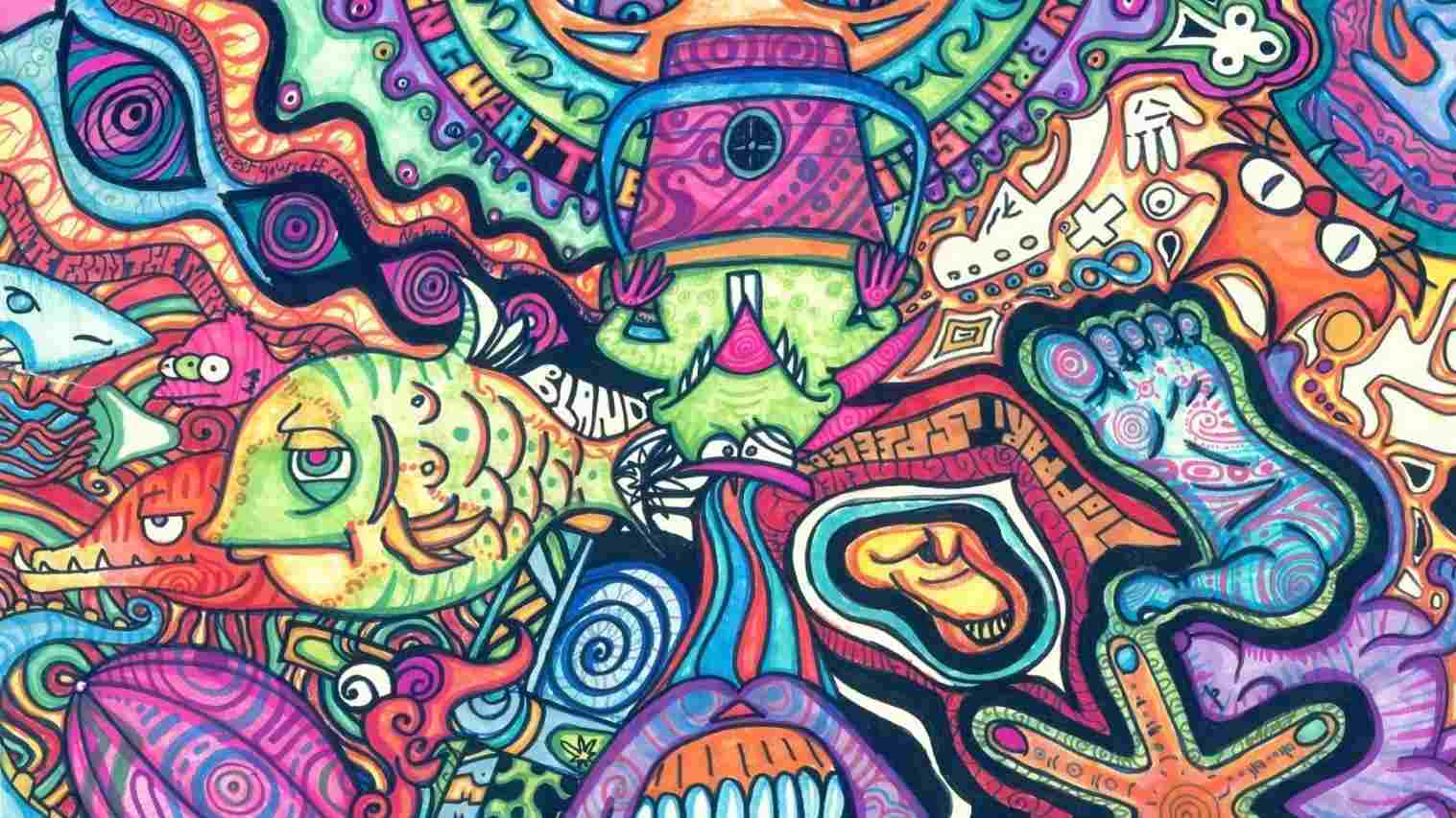 Illustrazione psichedelica tie dye colorata, 1517x853 720p, Laptop
