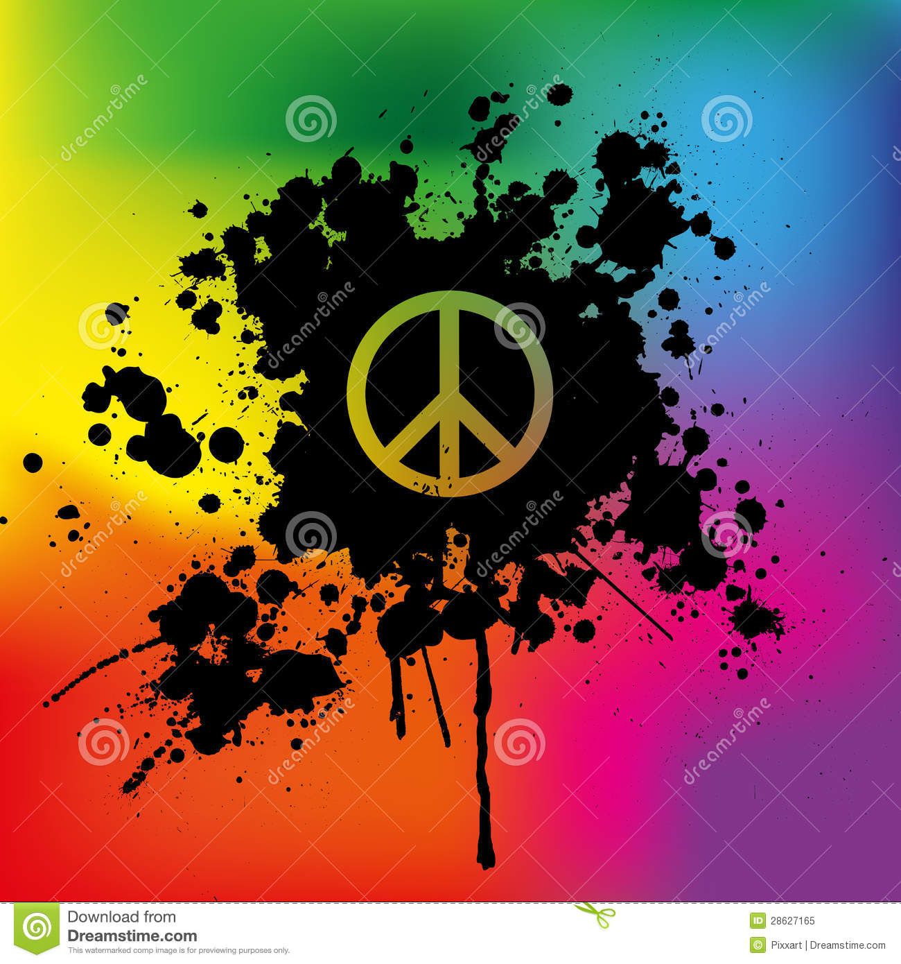 Simbolo pace su sfondo tie dye, 1300x1390 Full HD Verticale, Smartphone