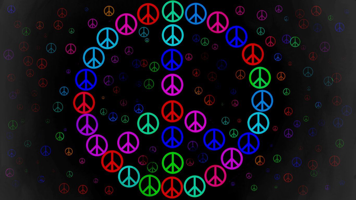 Simboli della pace colorati luminosi, 1366x768 HD, Desktop