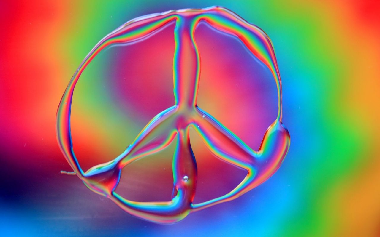 Simbolo pace tie dye arcobaleno, 1280x800 720p, Laptop