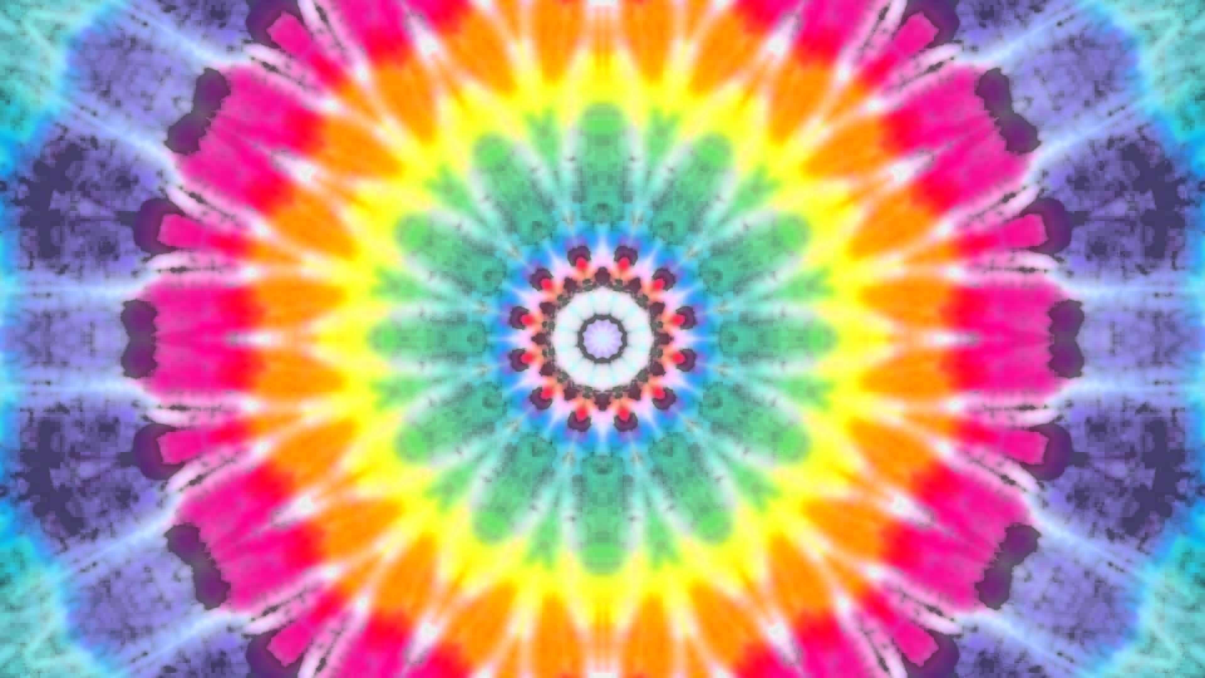 Mandala tie-dye neon colorato, 3840x2160 UHD, Monitor 4K