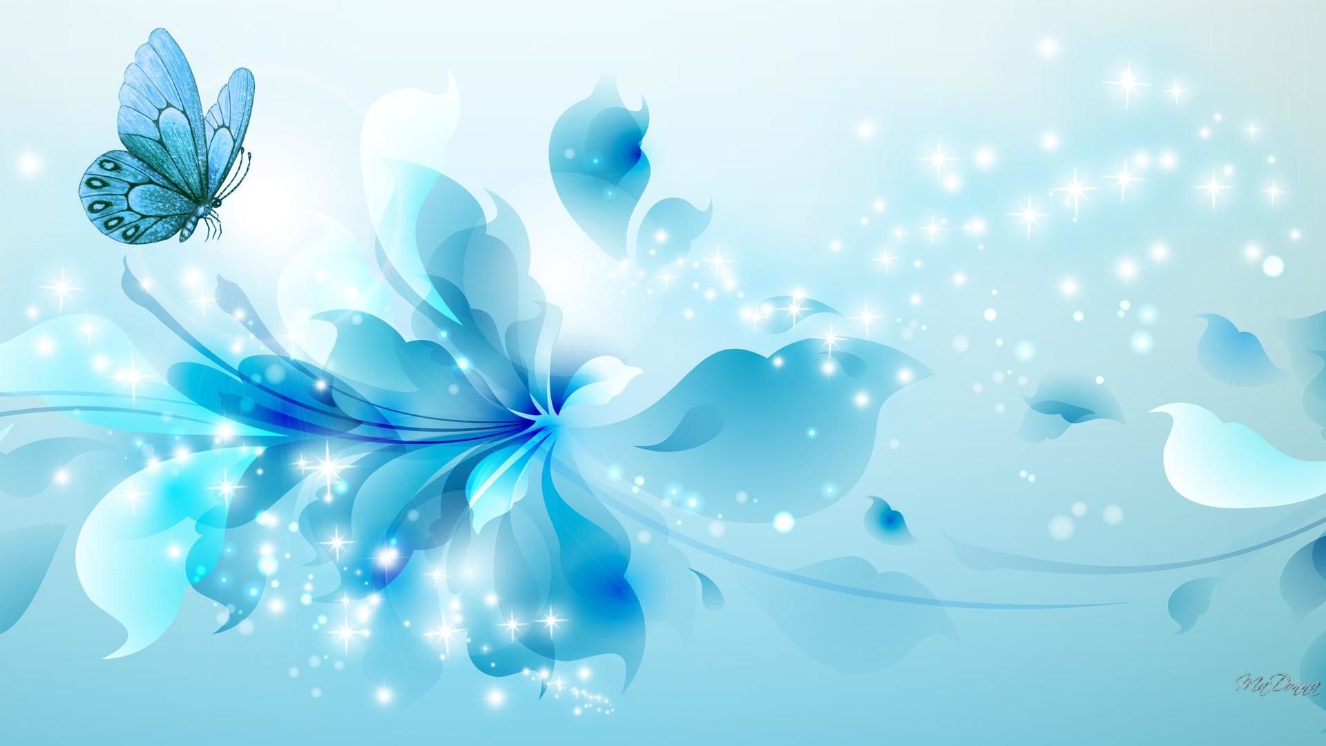Fiore blu con farfalla, 1920x1080 1080p, Monitor Gaming
