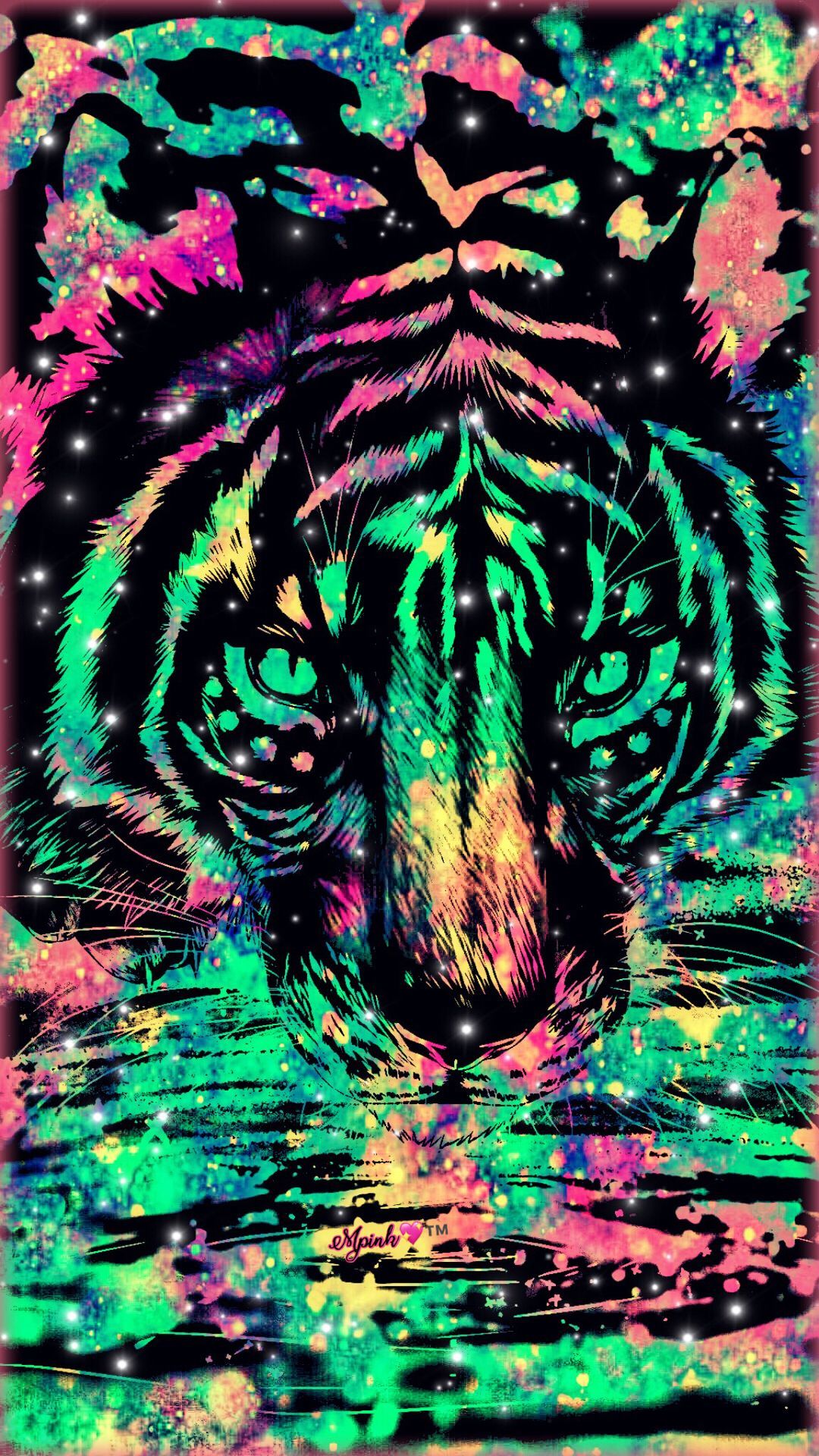 Tigre galassia colorata, 899x1221 Verticale, Mobile