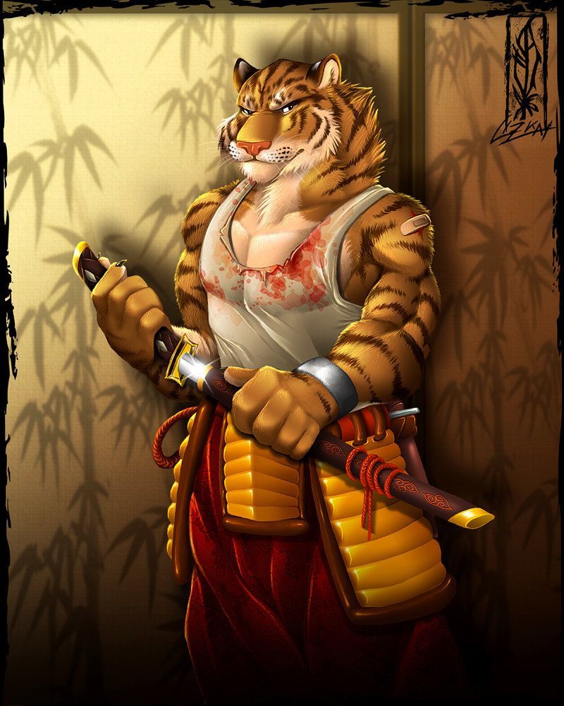 Tigre guerriera ruggente con lame, 1112x1086 HD, Desktop