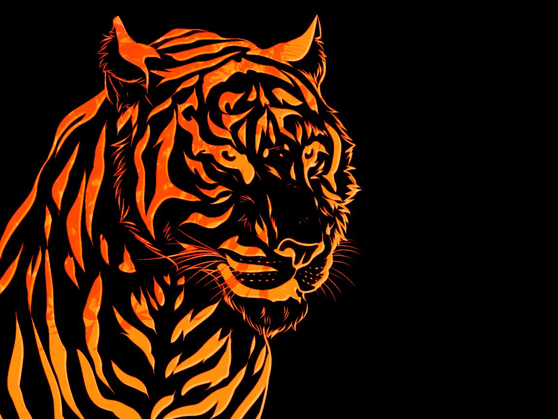 tigre stilizzata arancione nero, 1152x864 HD, PC