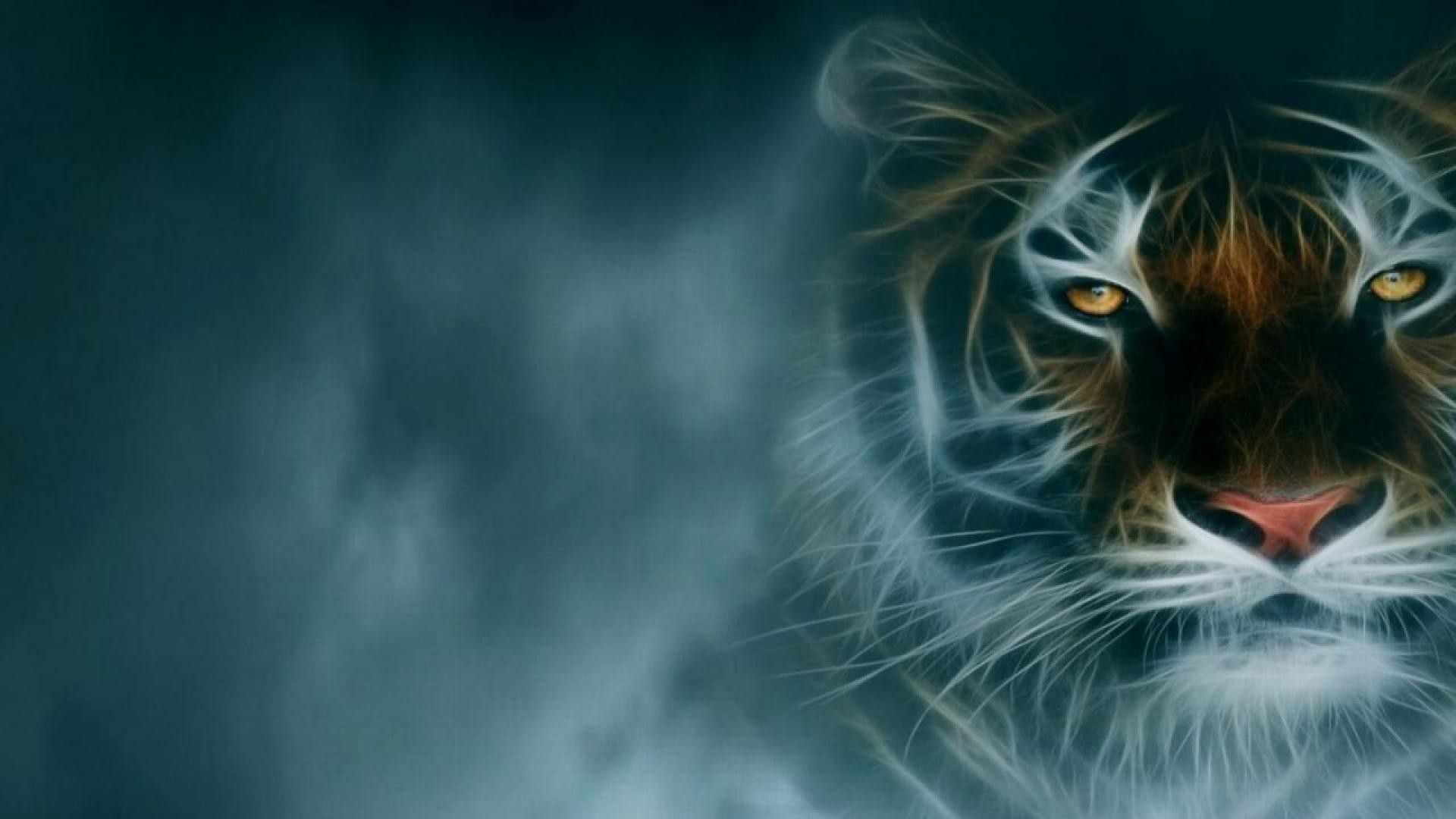tigre nebbia sfondo blu, 1920x1080 1080p, Desktop