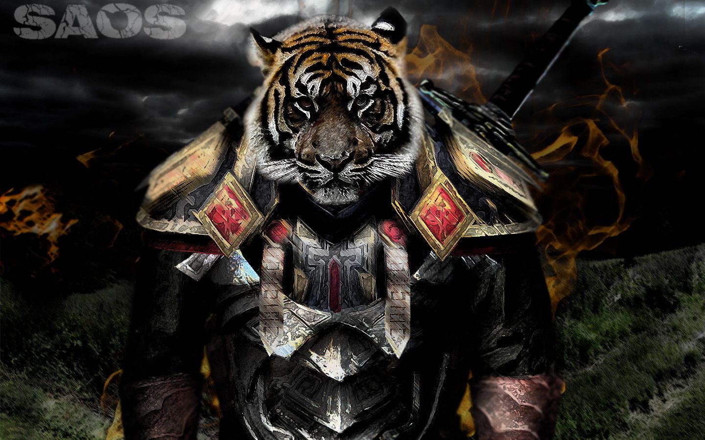 tigre che cammina sfondo verde, 1440x900 720p, Laptop