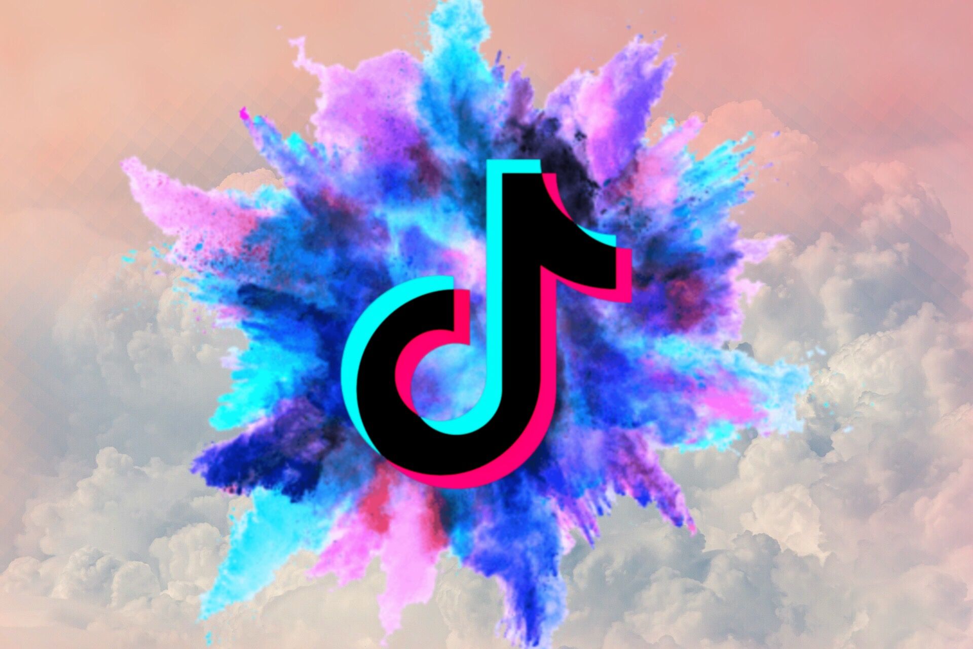 Logo TikTok esplosione colori, 1920x1280 Full HD+, PC