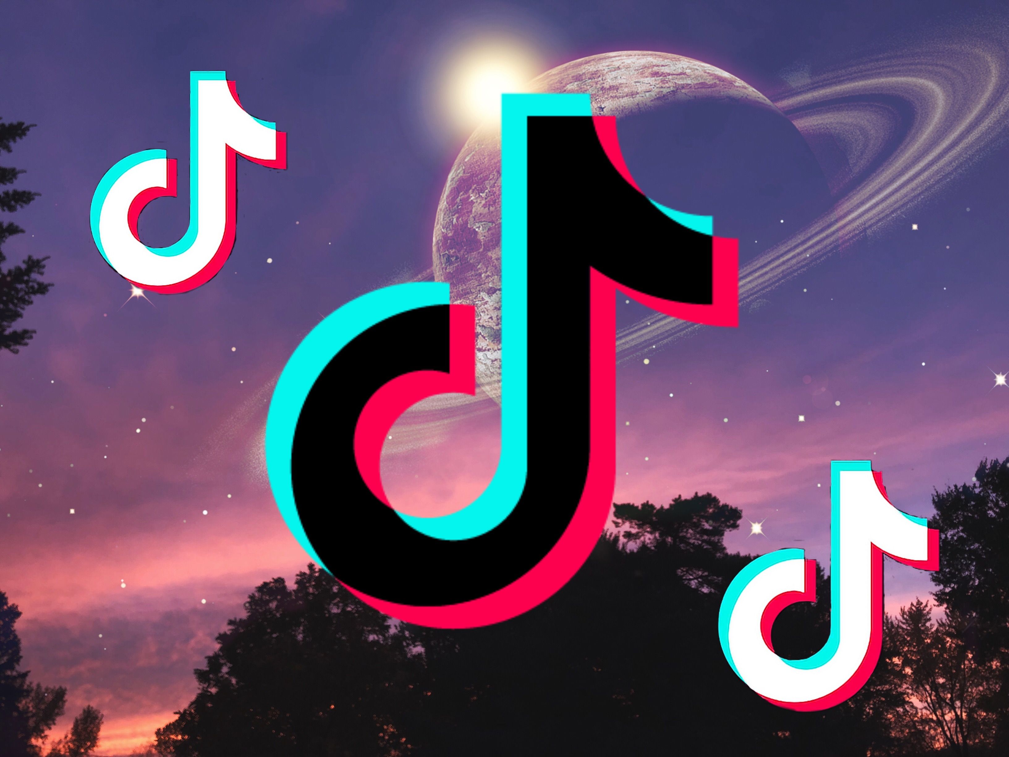 Logo TikTok cielo notturno, 3265x2449 2K+, Desktop
