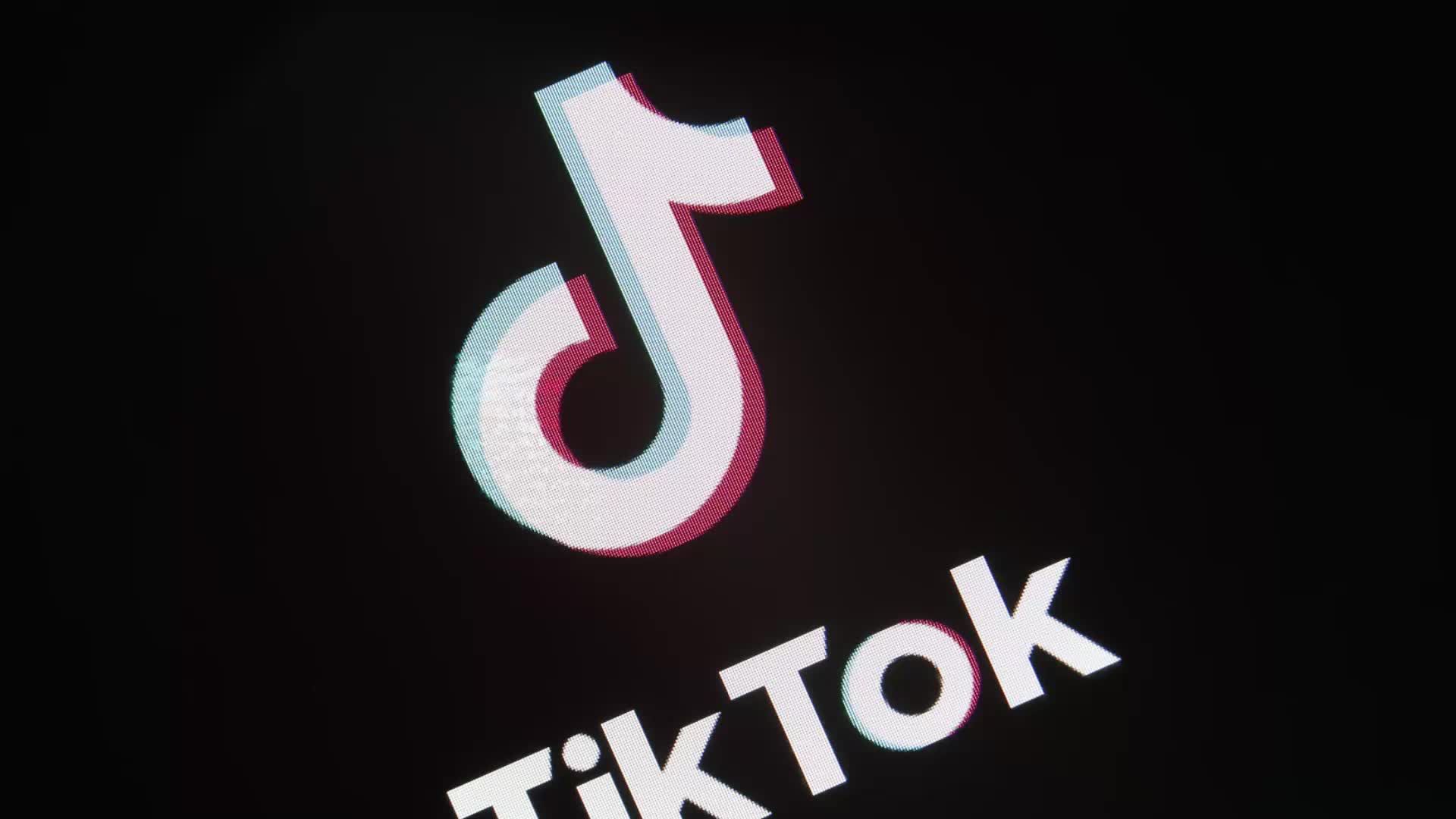 Logo TikTok su nero, 1920x1080 Full HD 1080p, PC Desktop