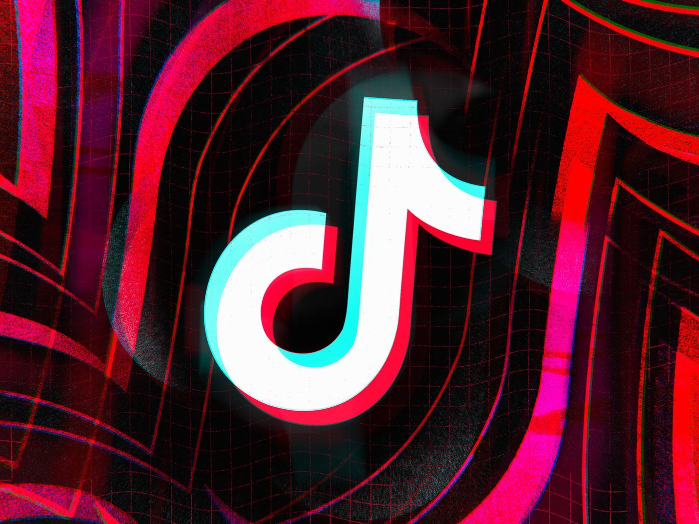 Logo TikTok astratto rosso nero, 1400x1050 720p, Laptop
