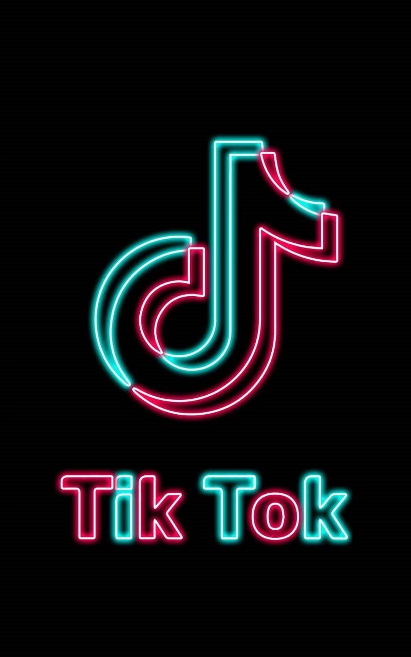 Logo TikTok neon nero, 800x1280 Full HD Verticale, iPhone