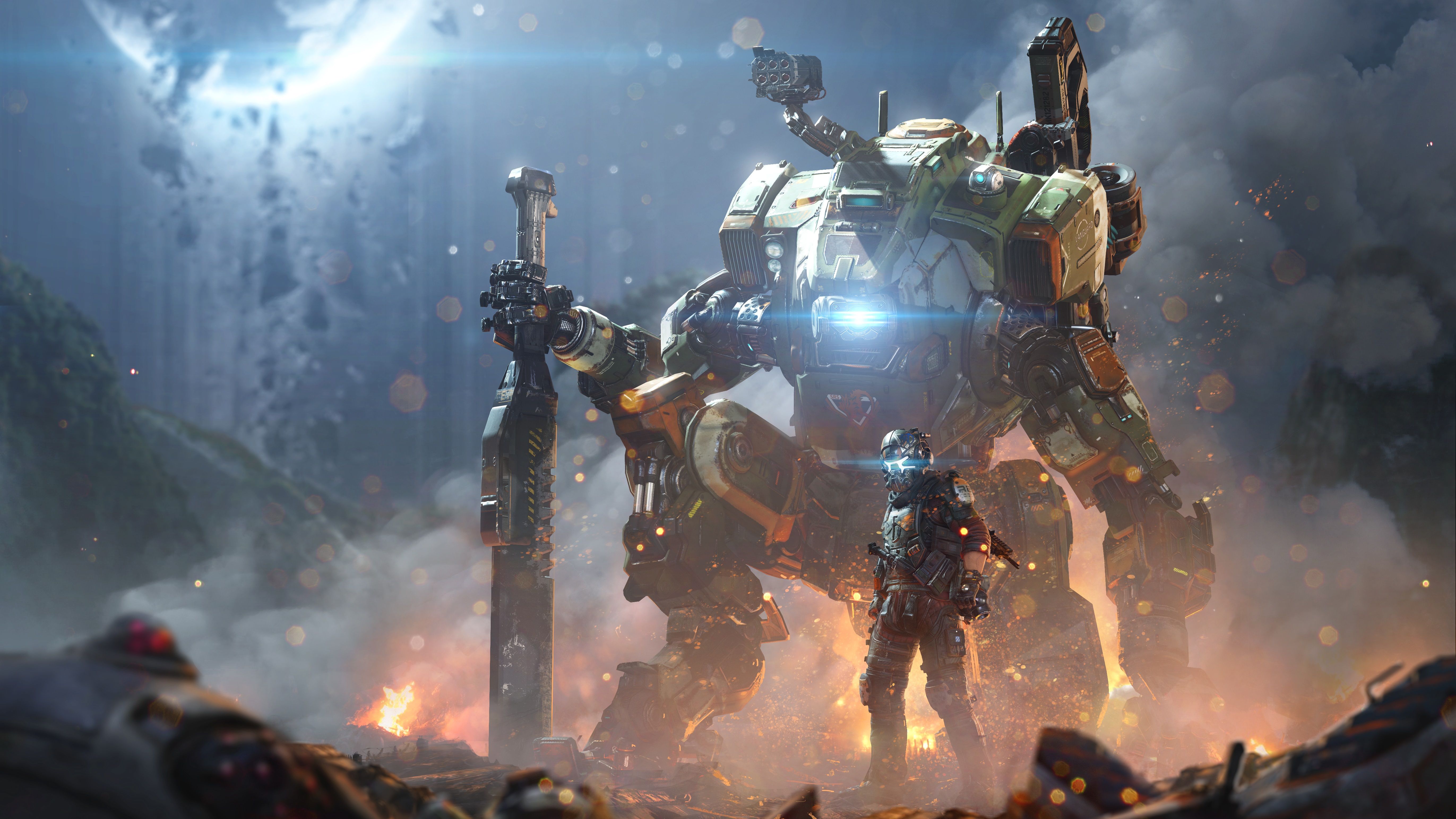 Pilota Titanfall 2 con Titan, 5486x3085 Ultra HD, 4K TV