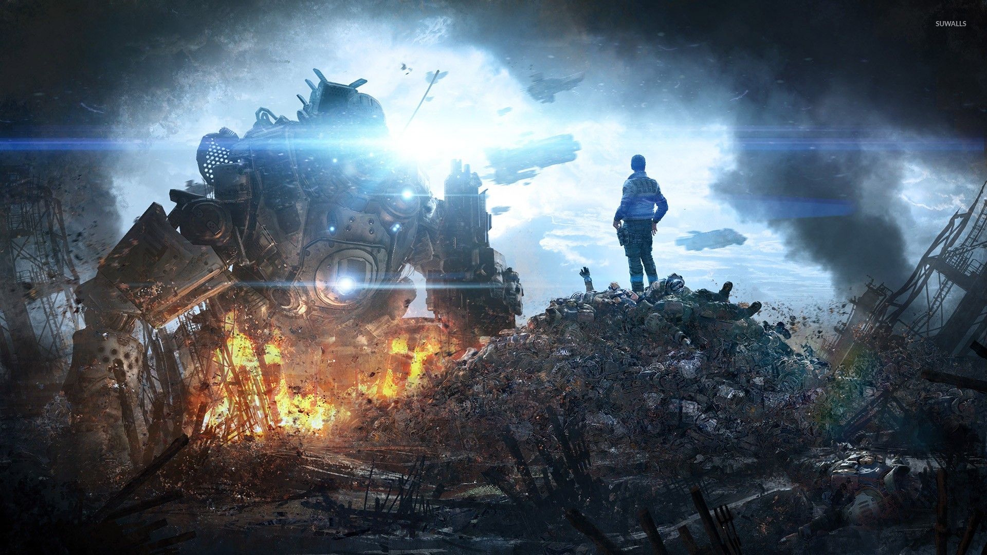 Pilota Titanfall 2 tra rovine, 1920x1080 Full HD 1080p, Laptop