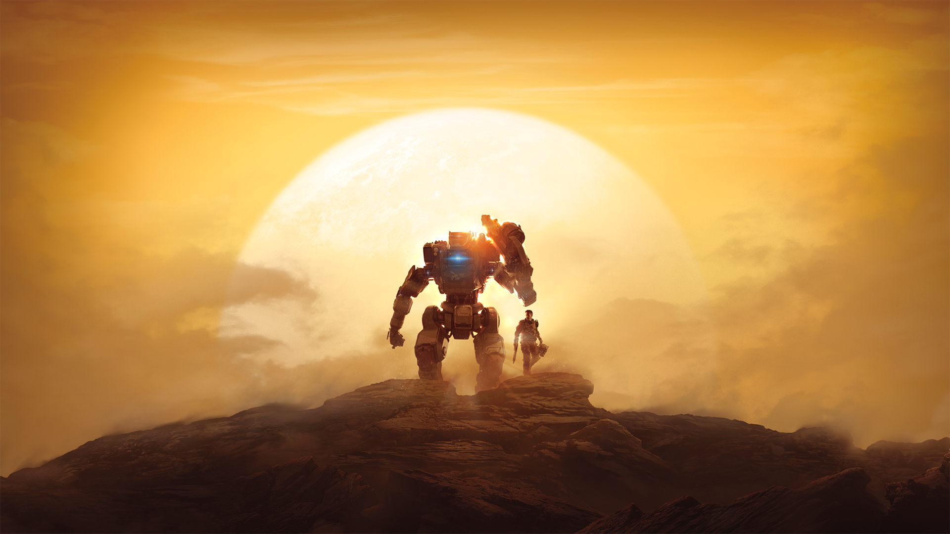 Pilota Titanfall 2 tramonto, sparatutto FPS, 1920x1080 Full HD, PC