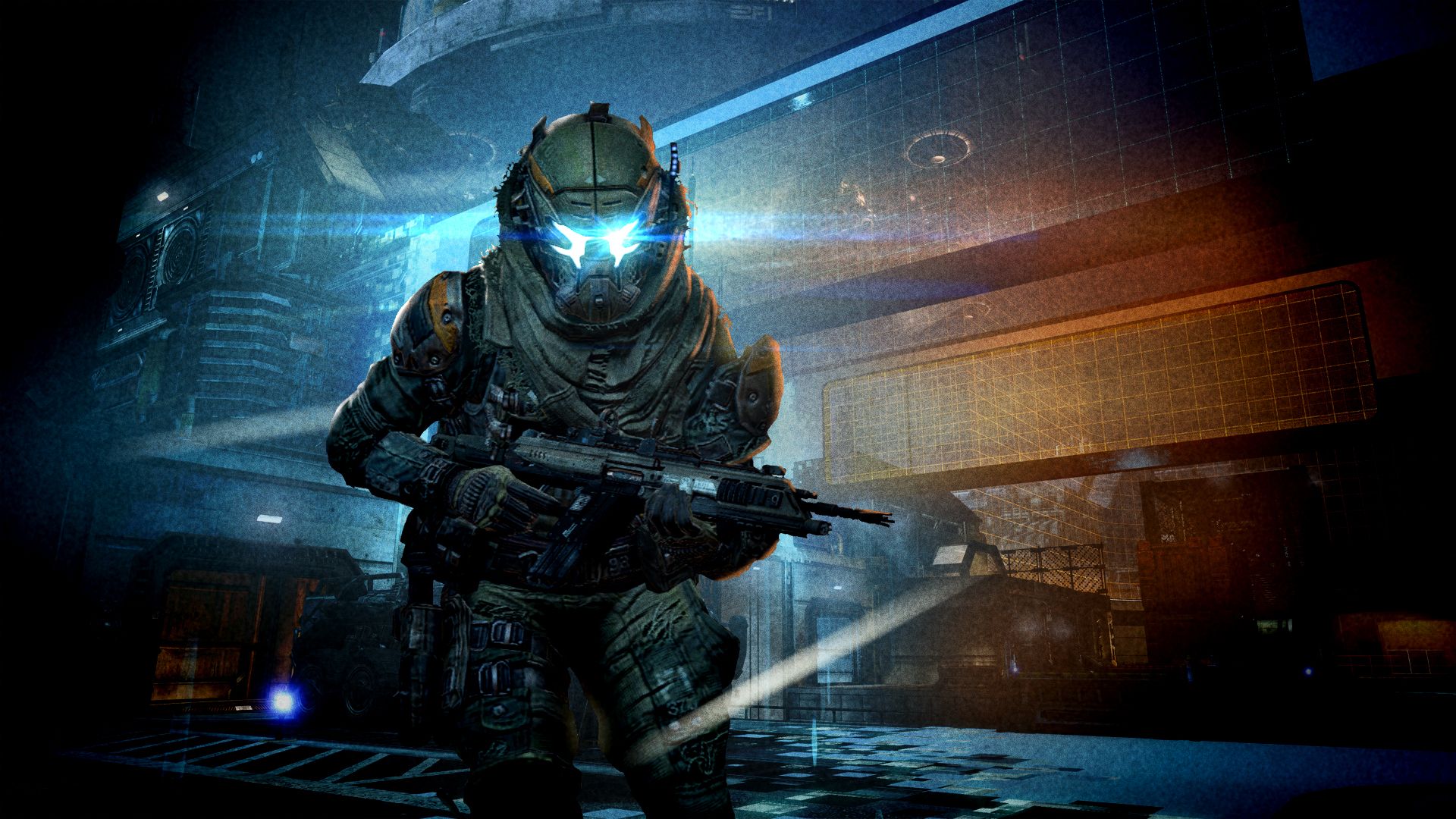 Pilota Titanfall 2 con fucile, mech, 1920x1080 Full HD, Laptop