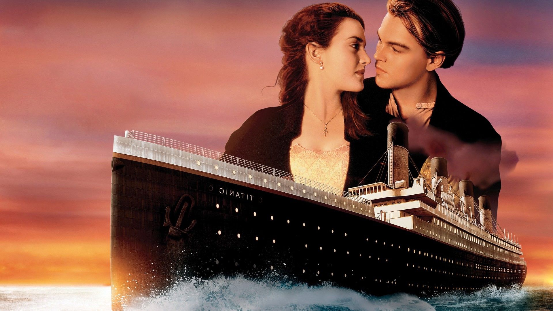 Titanic nave e coppia abbraccio, 1920x1080 1080p, Laptop