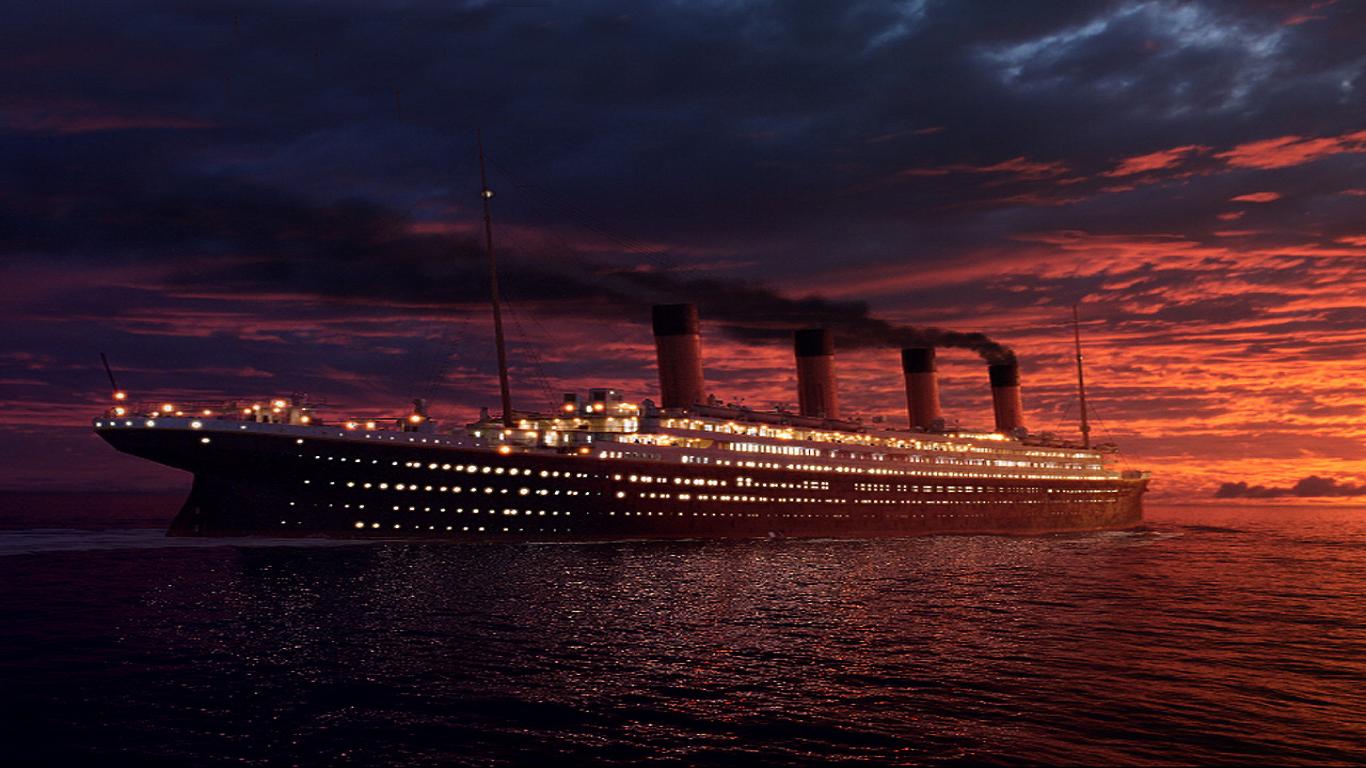 Nave Titanic al tramonto, transatlantico, 1366x768 720p, PC