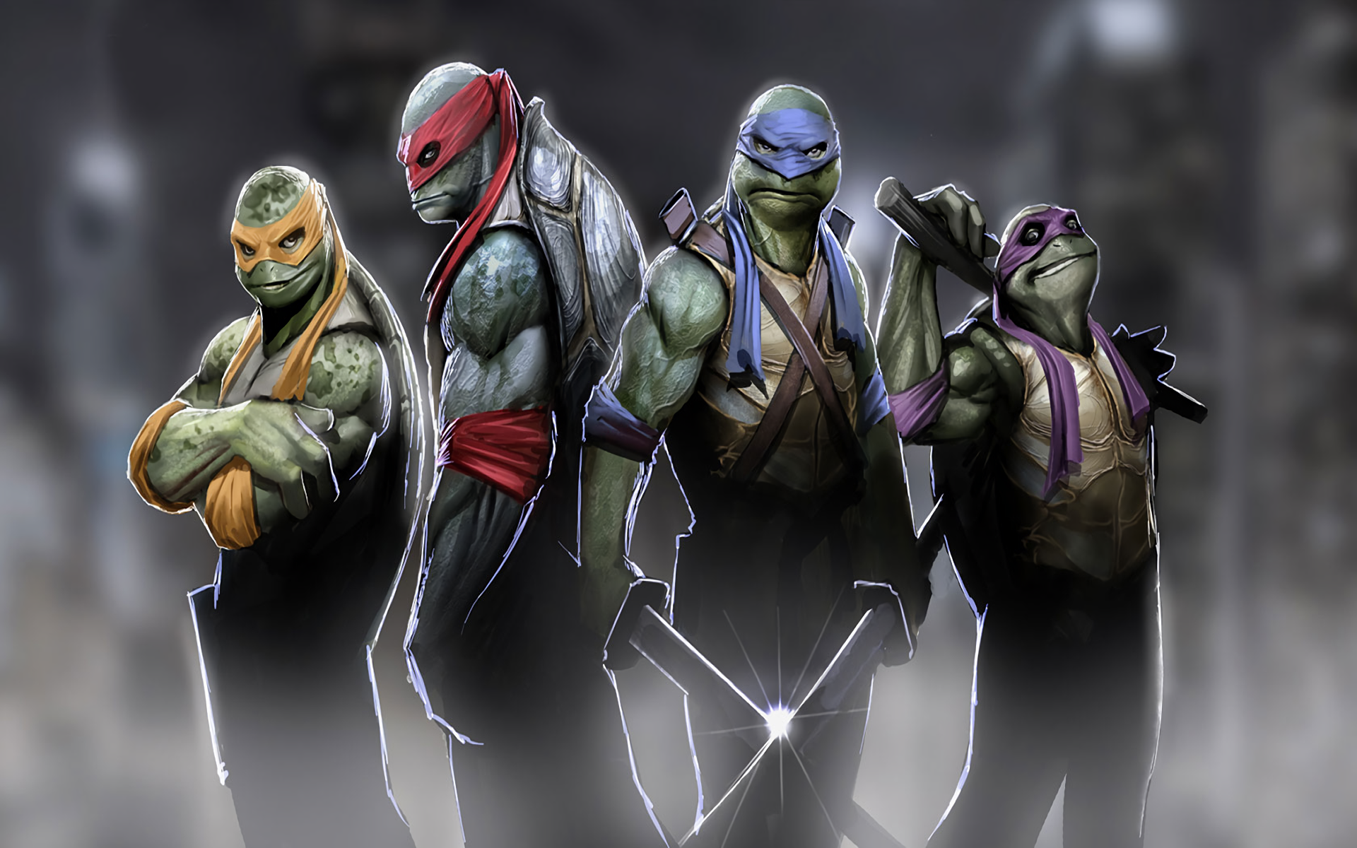 Tartarughe Ninja gruppo illustrazione, 1920x1200 Full HD+ WUXGA, Desktop