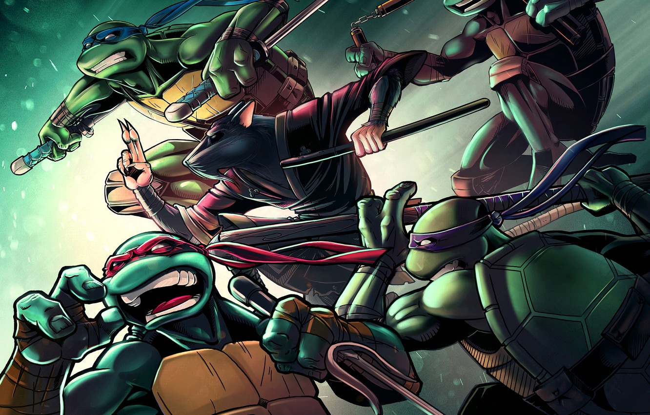 Tartarughe Ninja in azione, 1332x850 HD, Desktop