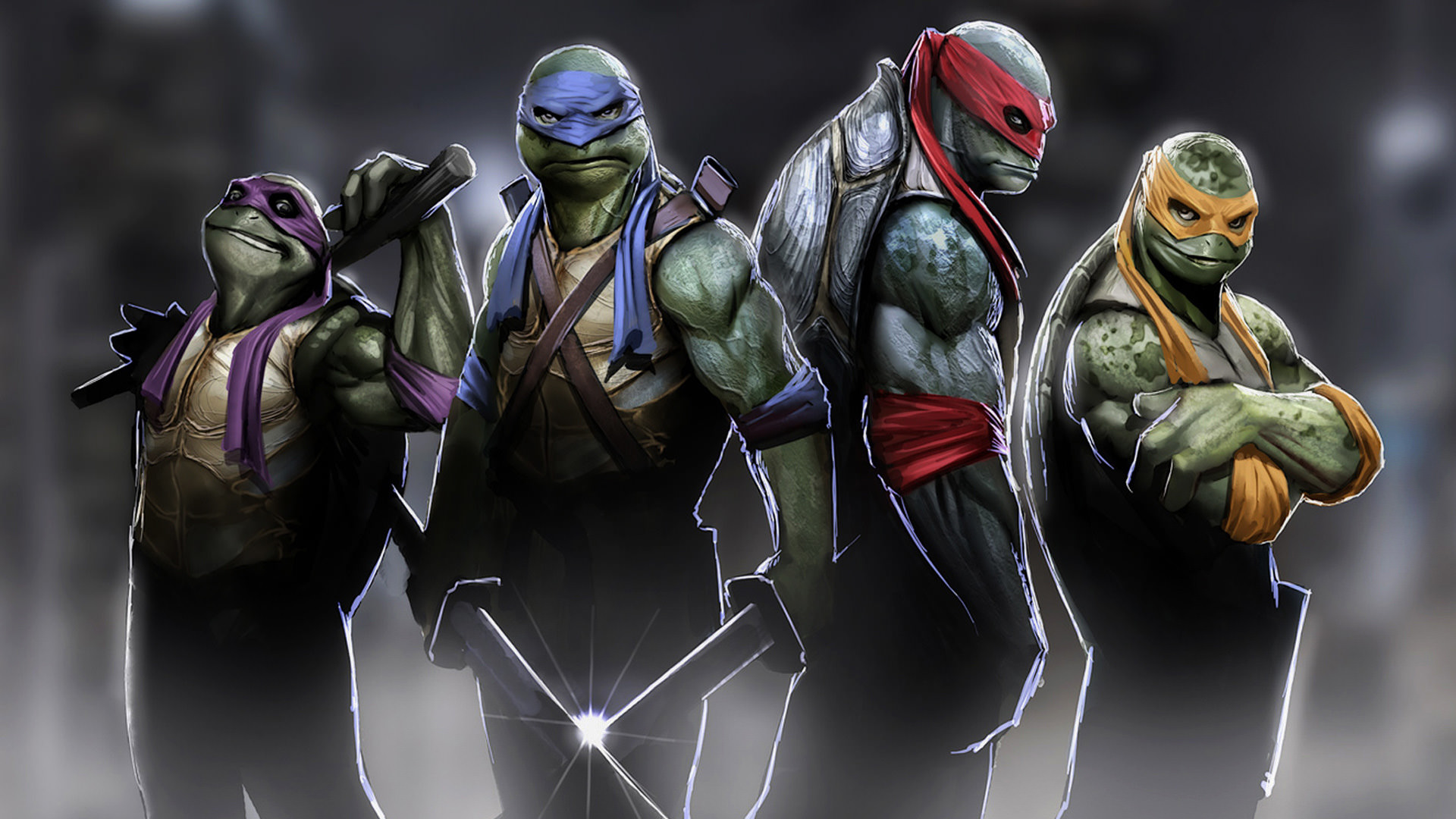 Tartarughe Ninja gruppo illustrazione, tartarughe mutanti, 1920x1080 1080p, PC
