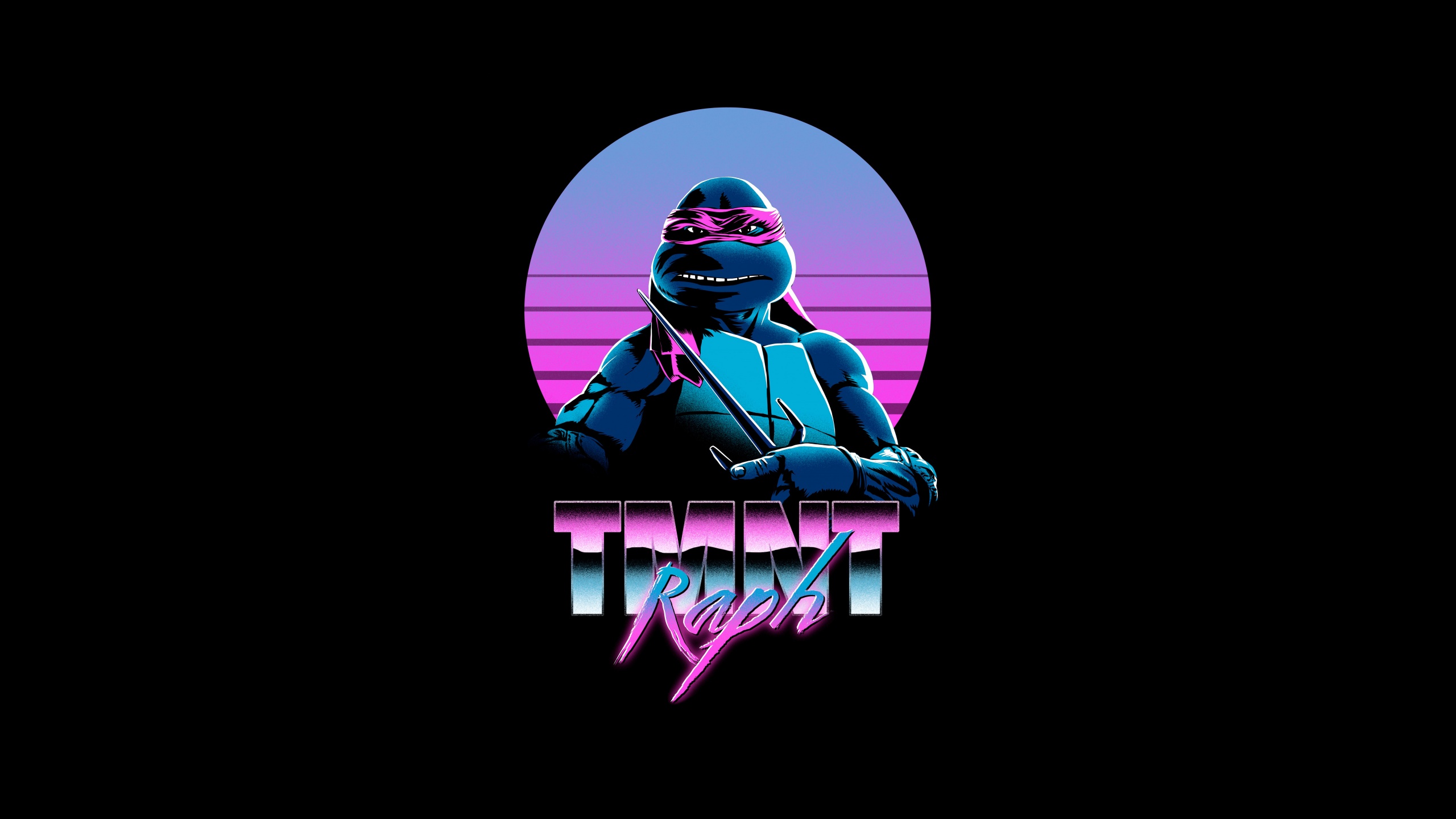 Raphael Tartarughe Ninja retrowave, 2560x1440 2K, Monitor Gaming