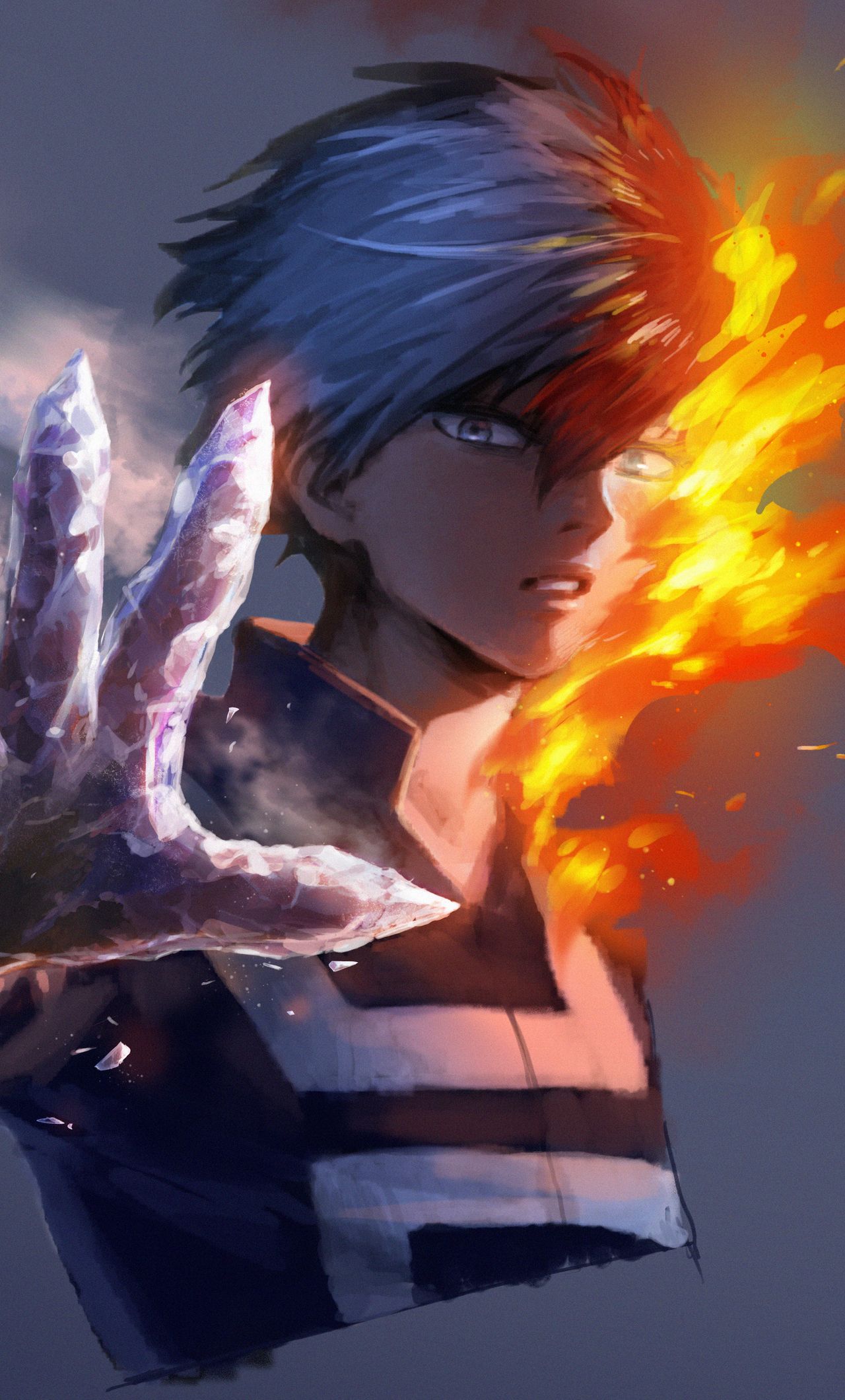 Shouto Todoroki ghiaccio e fuoco, 1280x2120 Verticale, iPhone Pro Max
