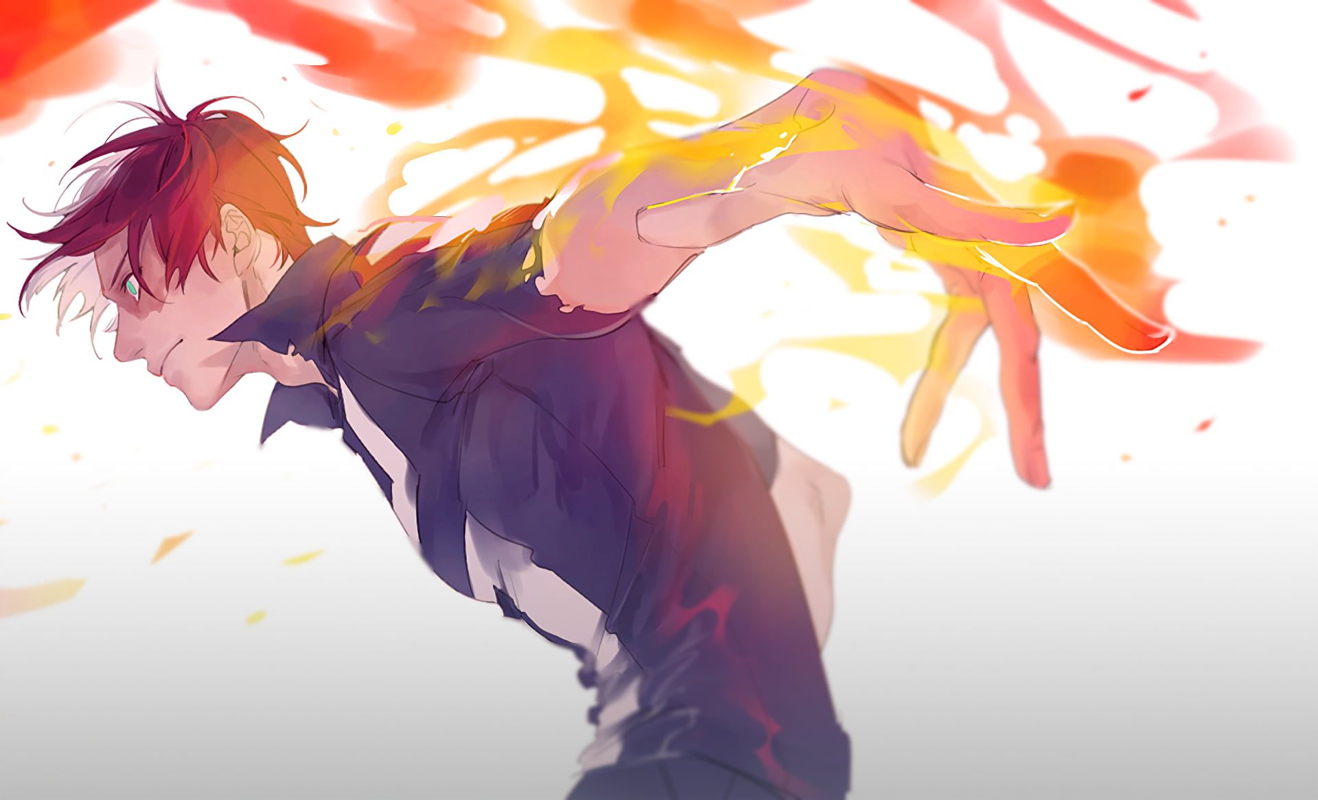 Shoto Todoroki fuoco anime, 1920x1166 Full HD, PC