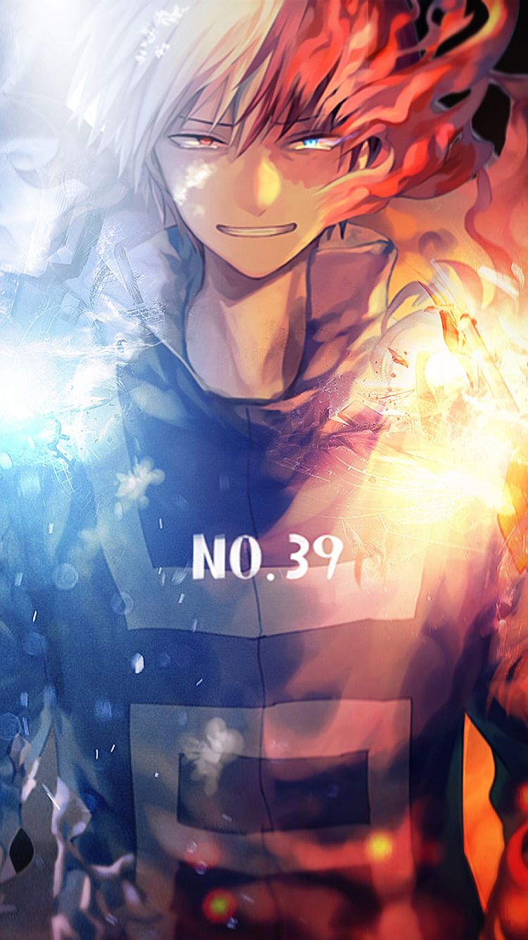 Shouto Todoroki, ghiaccio e fuoco, My Hero Academia, 750x1334 Verticale, iPhone Air