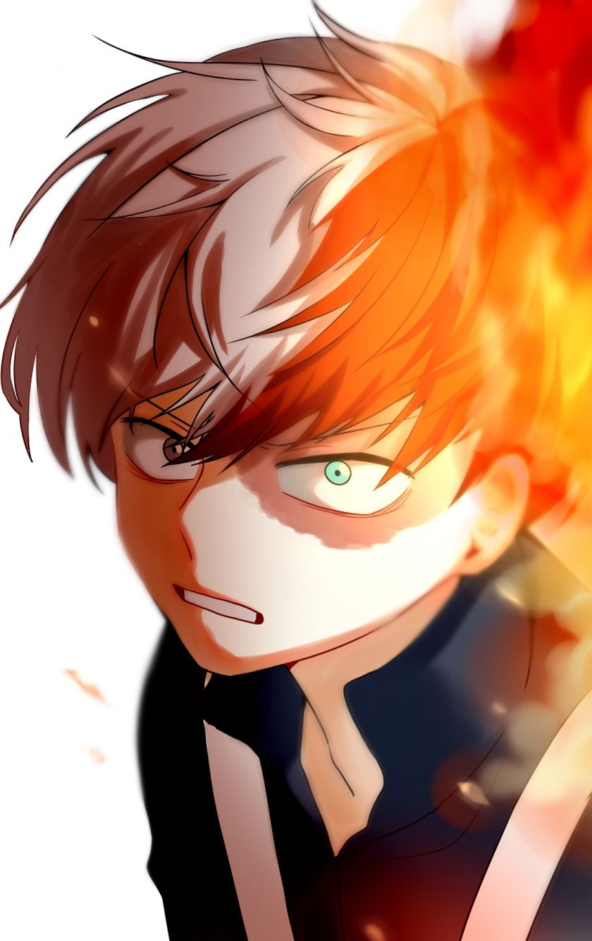 Shoto Todoroki, fuoco, anime, 840x1336 Full HD Verticale, iPhone Air