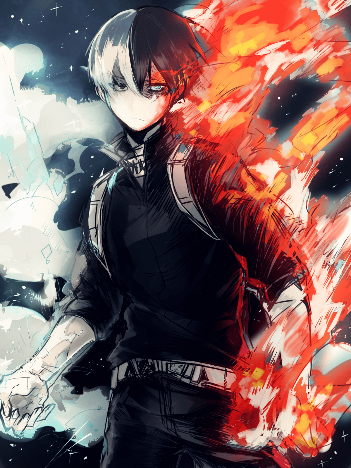 Shoto Todoroki fuoco ghiaccio, My Hero Academia, 1200x1600 Full HD Verticale, iPhone