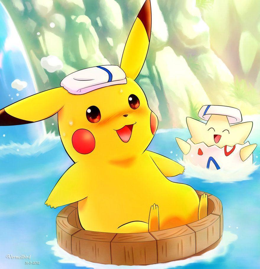 Pikachu e Togepi nella vasca, tipo elettro, 879x909 Full HD Verticale, Smartphone