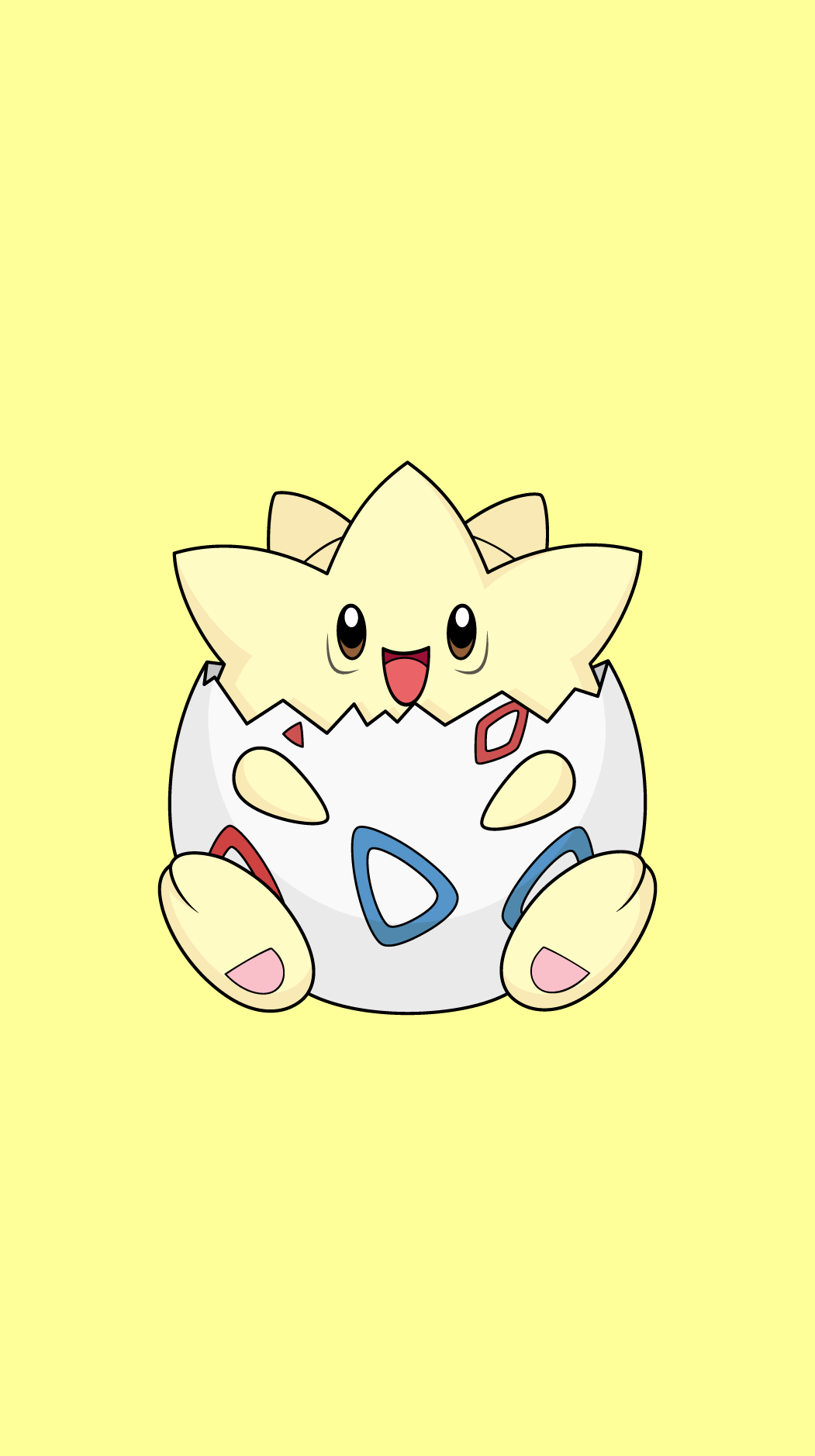 Togepi Pokémon sfondo giallo, 1051x1878 Full HD Verticale, Smartphone