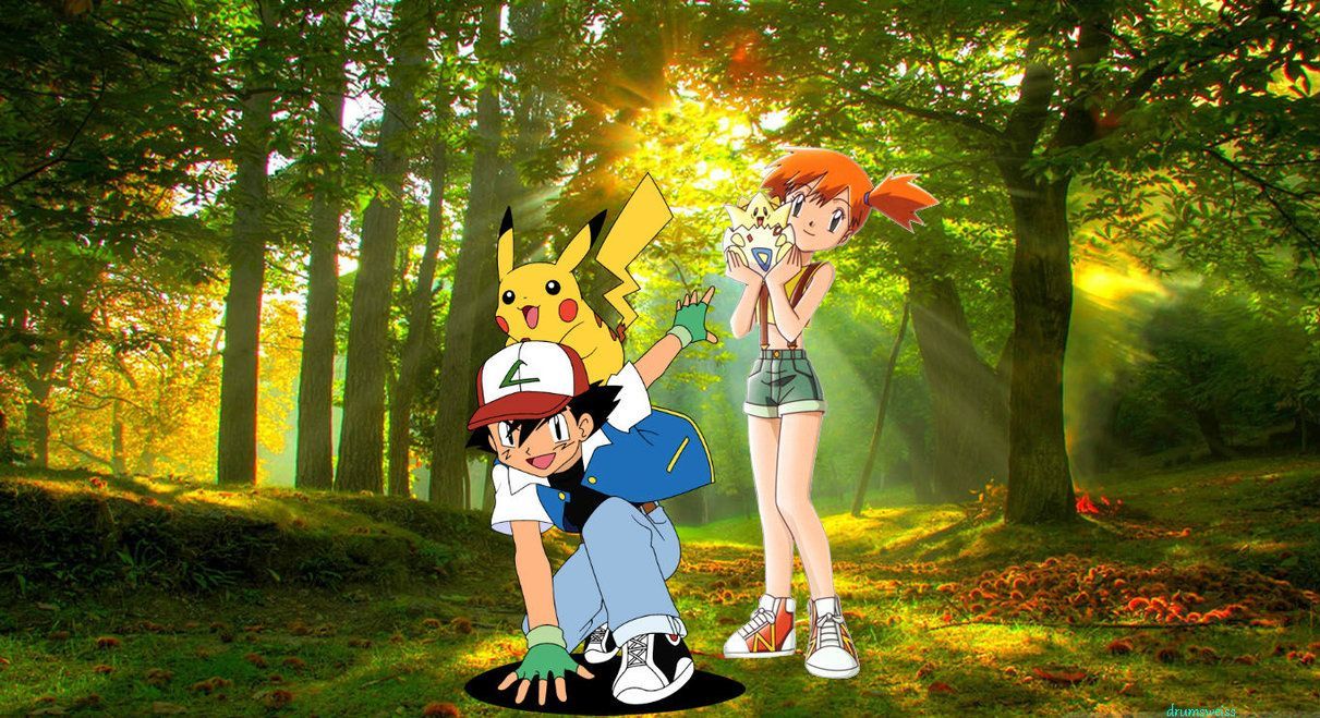 Pikachu e altri Pokémon nel bosco, 1916x1036 HD Ready, PC