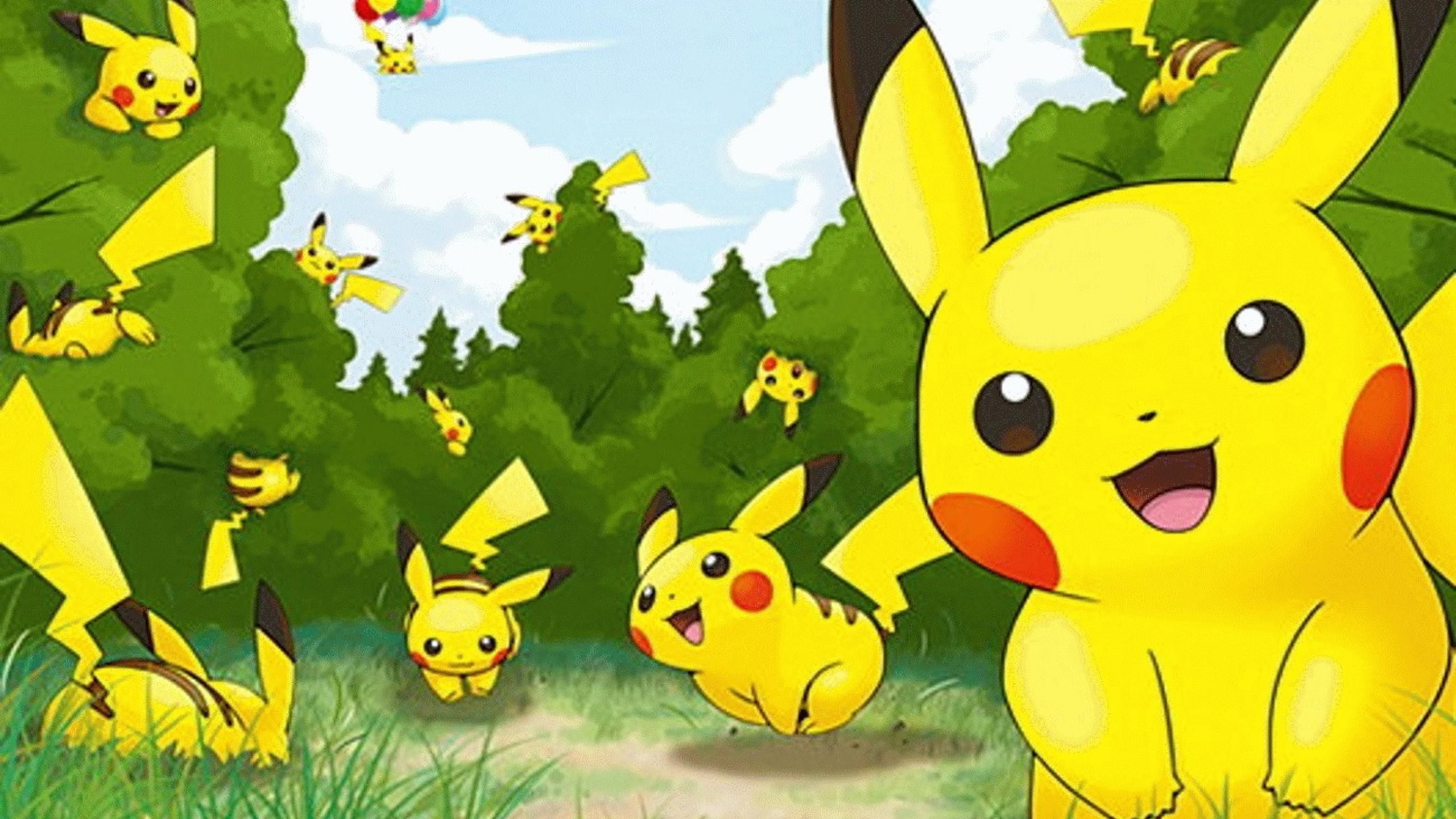 Pikachu Pokemon foresta, creature tascabili, 2560x1440 2K QHD, PC